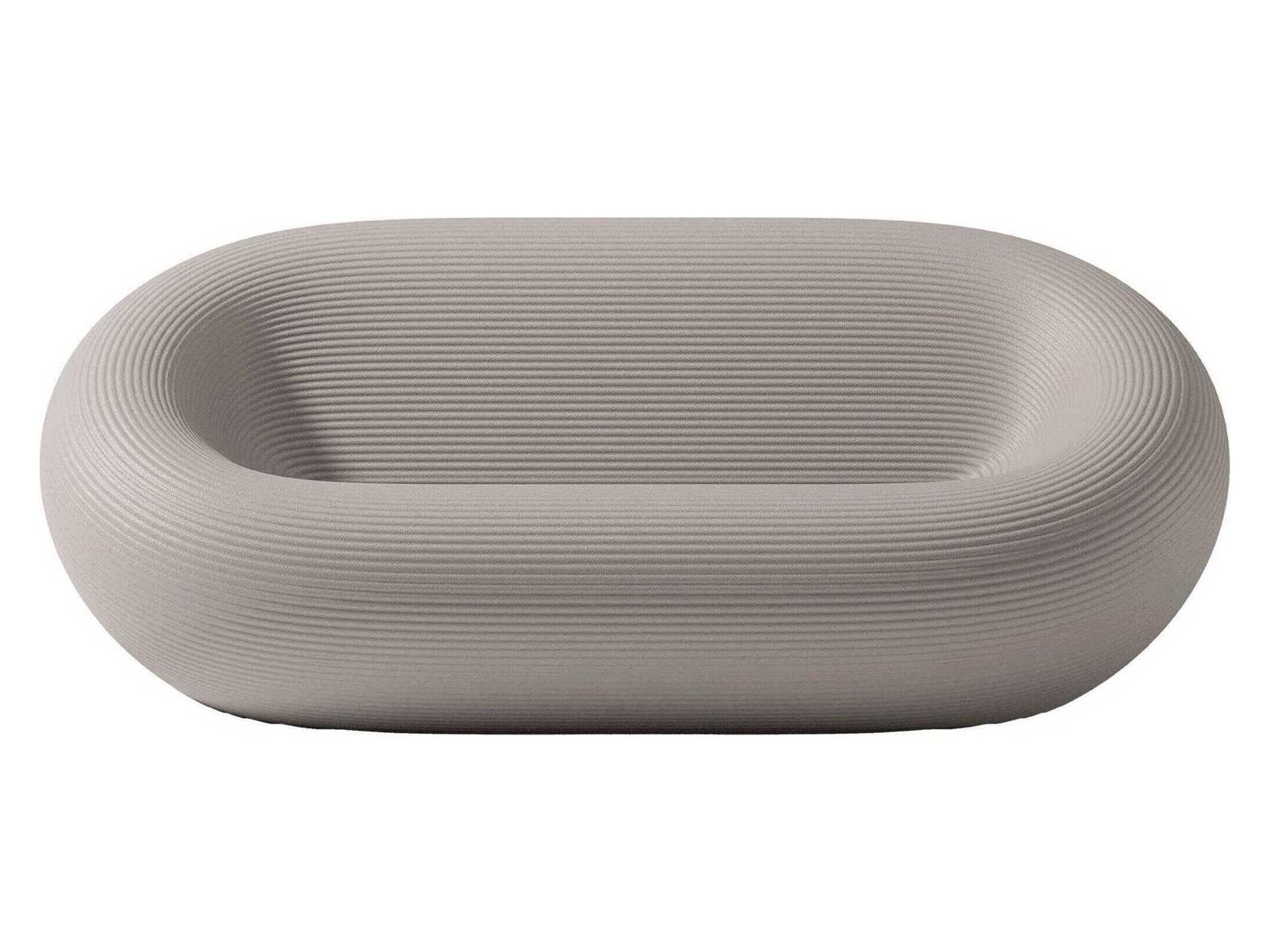 Qeeboo Outdoor Nami Dove Grey Recycled Plastic Sofa