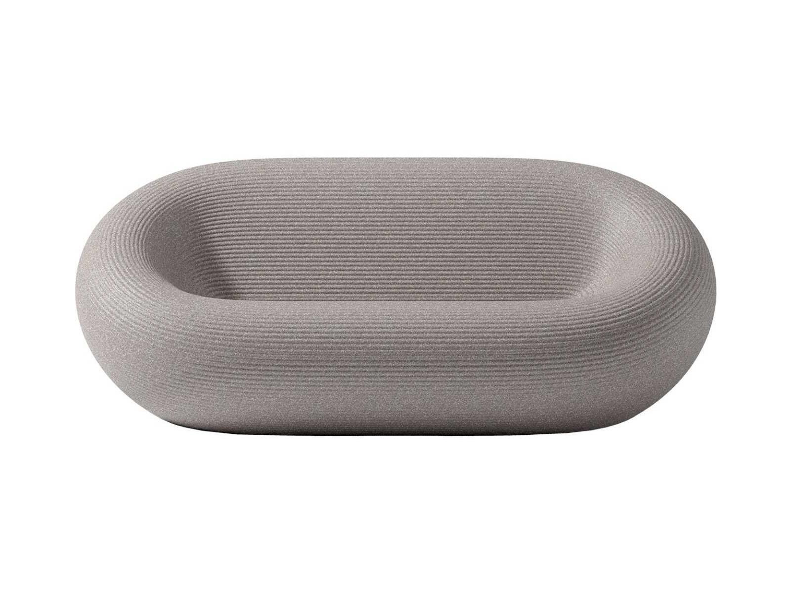 Qeeboo Outdoor Nami Warm Grey Mix Recycled Plastic Sofa
