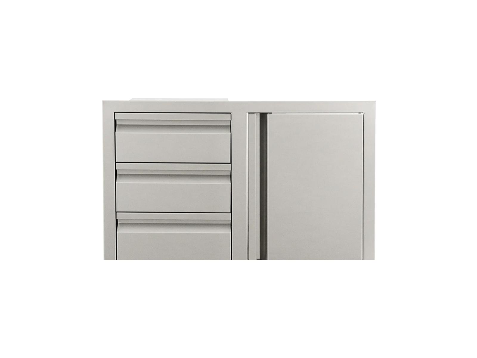 RCS Grills Stainless Steel Triple Drawer with Single Door