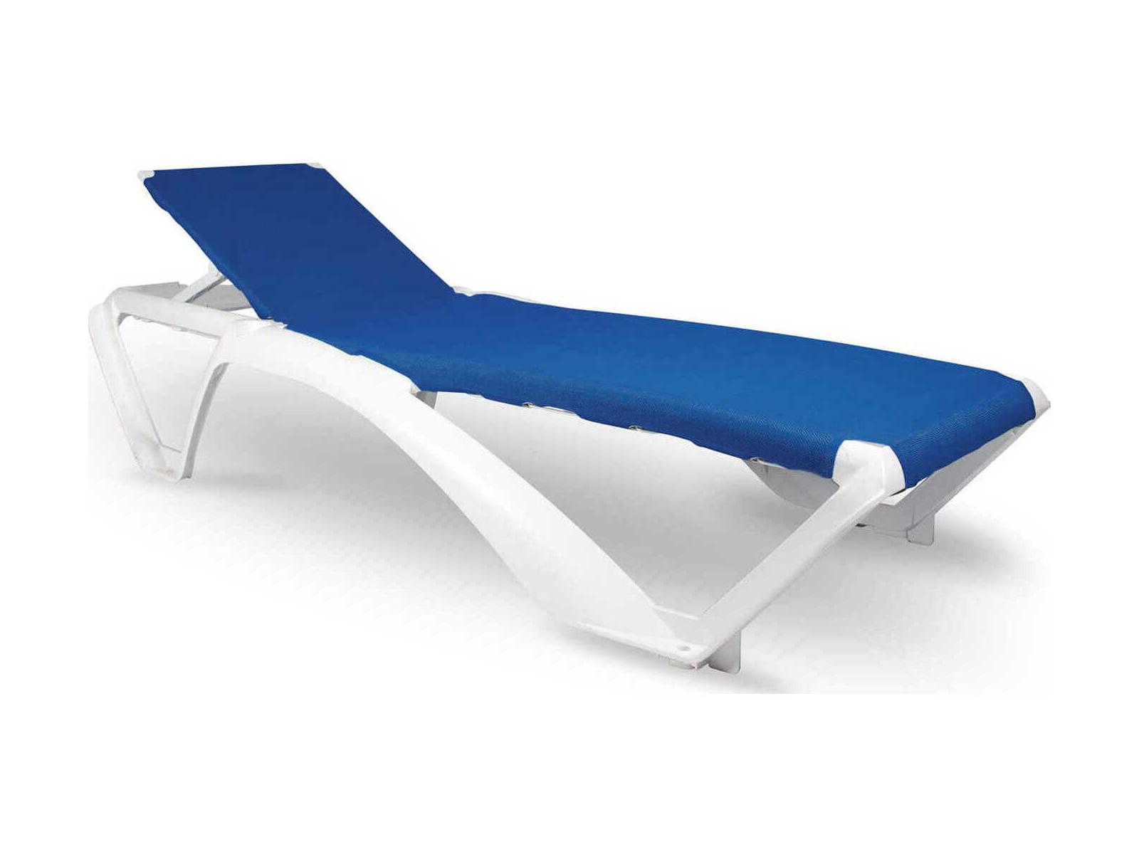 Resol Marina Club Sunlounger White Structure Blue Textilene Price Includes 2