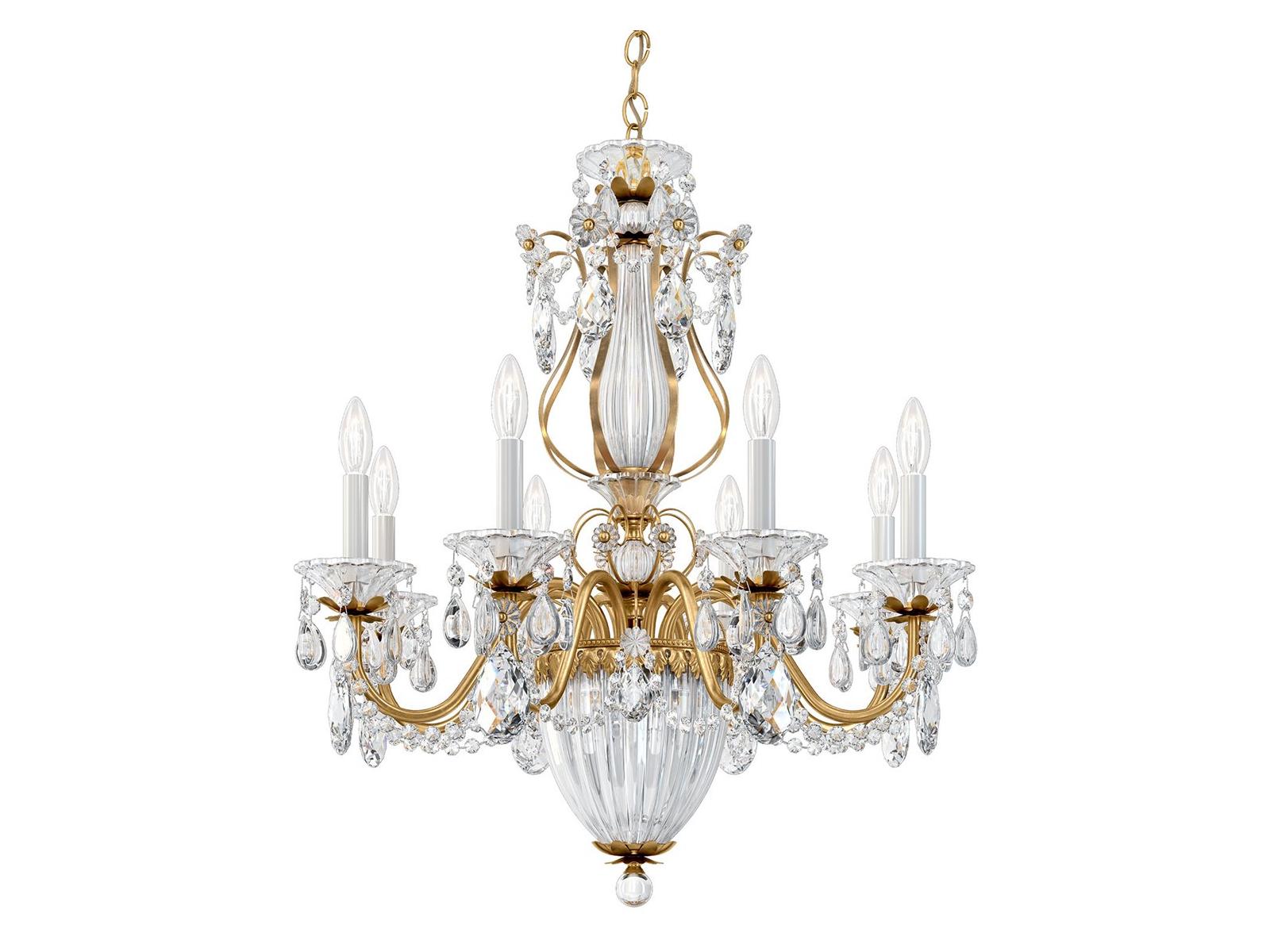 Schonbek Bagatelle 11-Light Gold Crystal Candelabra Chandelier