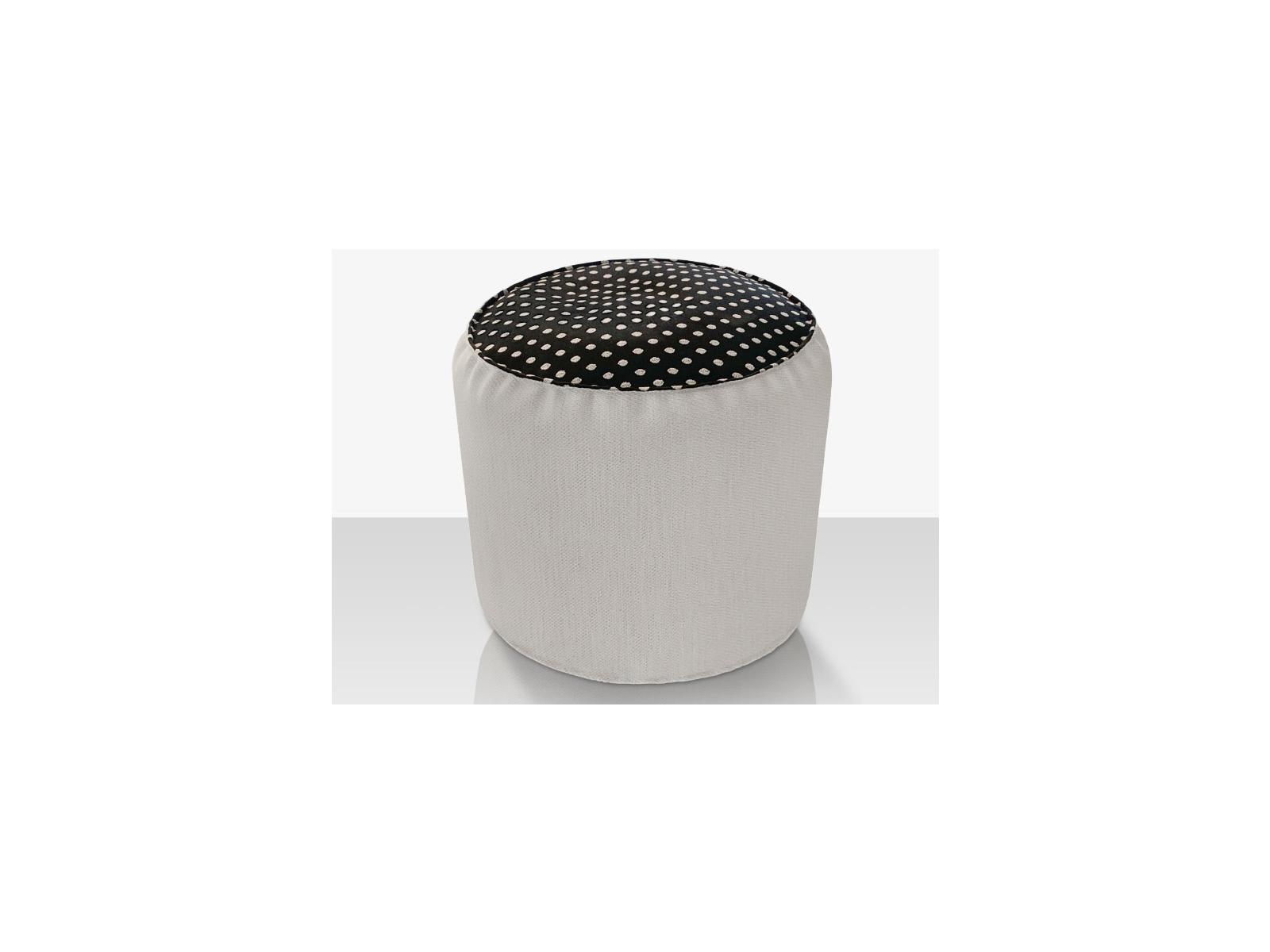 Decoscape Casbah Fabric Cushion 19''Wide Round Pouf Ottoman