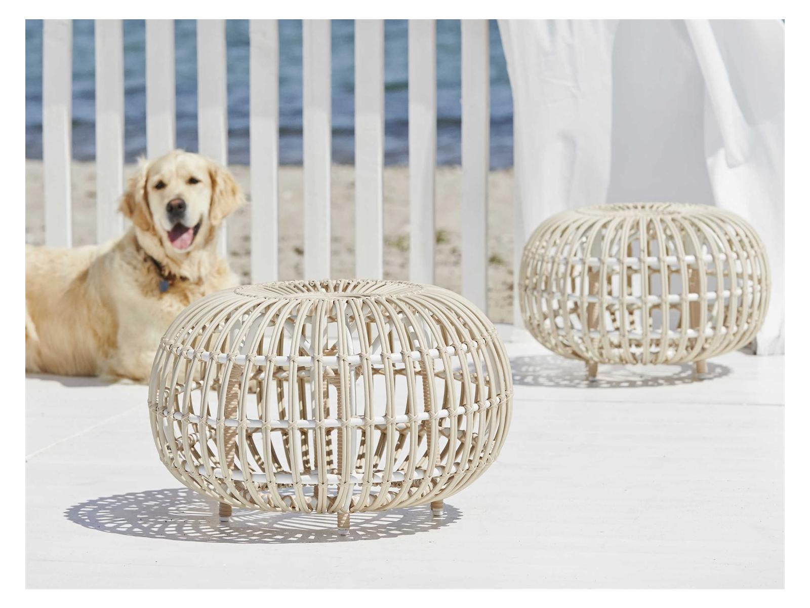 Sika Design Exterior Aluminum Dove White Franco Albini Patio Ottoman Set