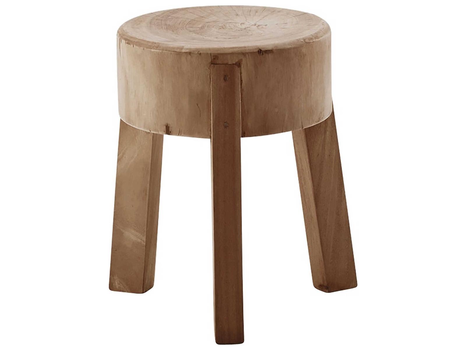 Sika Indoor Teak Brown Accent Stool