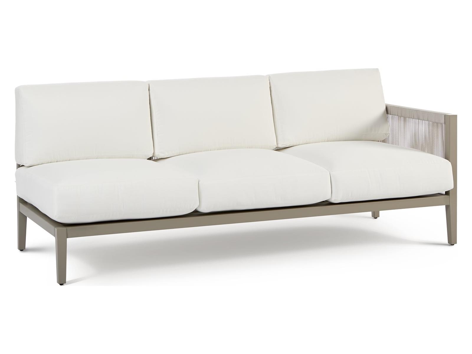 South Sea Rattan Nicole Aluminum Greystone Right Arm Patio Sofa