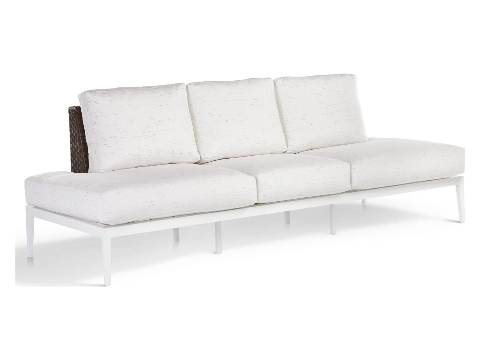 South Sea Rattan Stevie Wicker Modular Patio Sofa with Wraparound Cushions