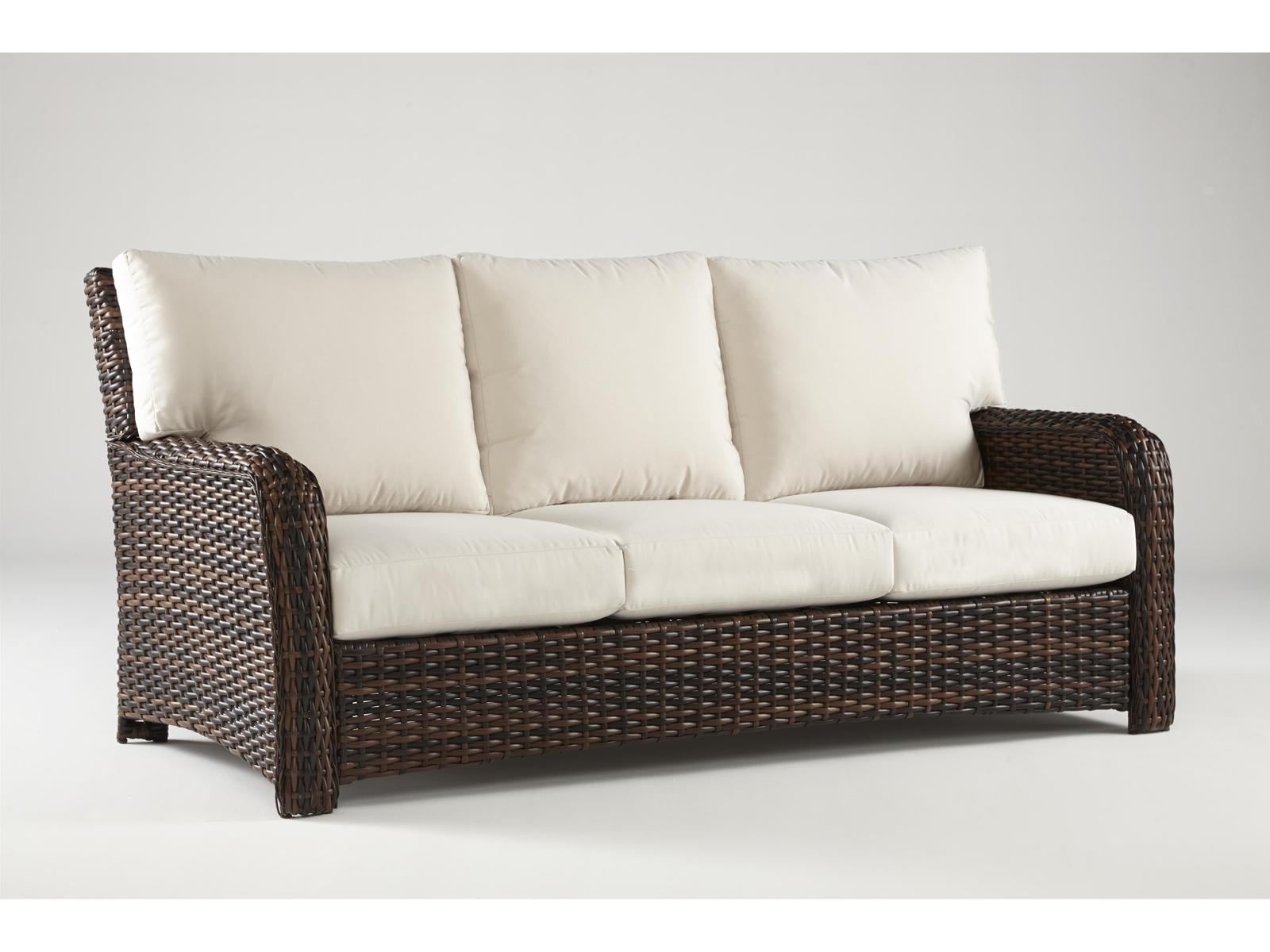 South Sea Rattan St Tropez Quick Ship Aluminum Cushion Sofa