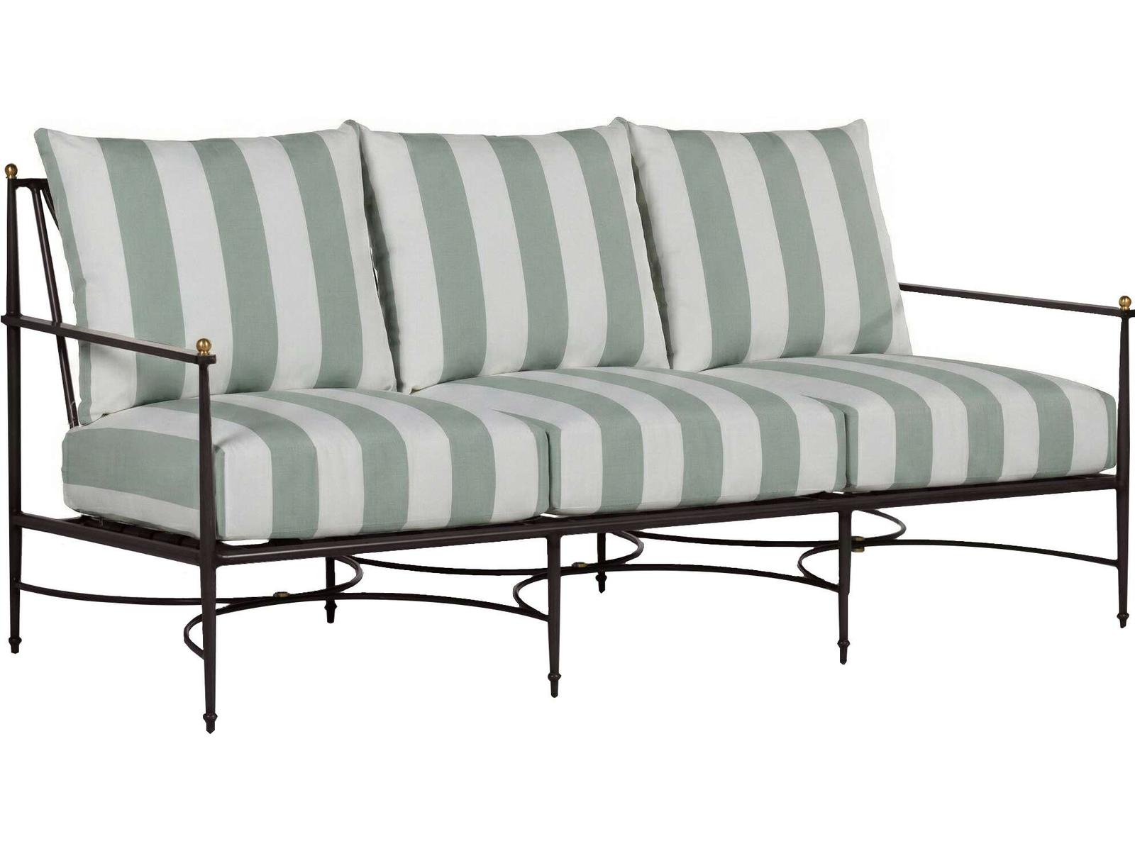 Summer Classics Roma Quick Ship Wrought Aluminum Cushion Sofa