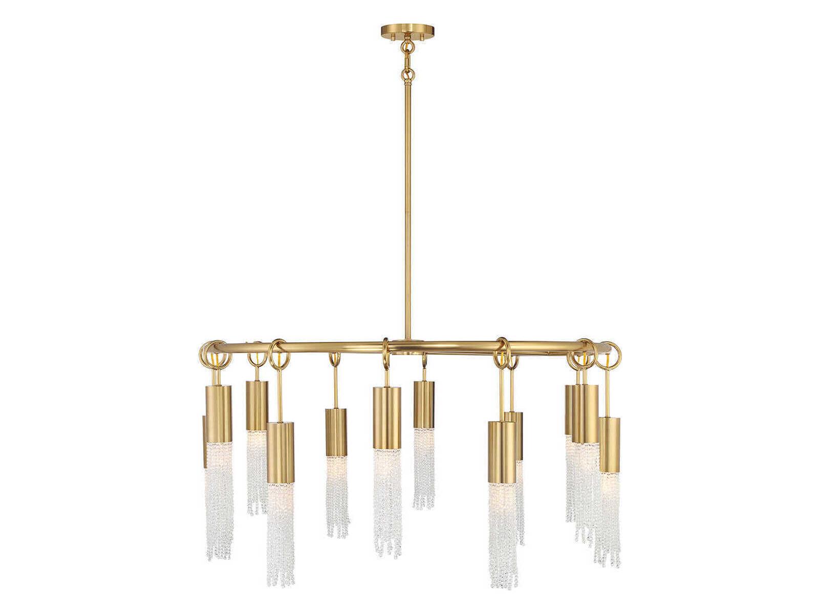 Savoy House Chelsea 12-Light Warm Brass Cylinder Chandelier