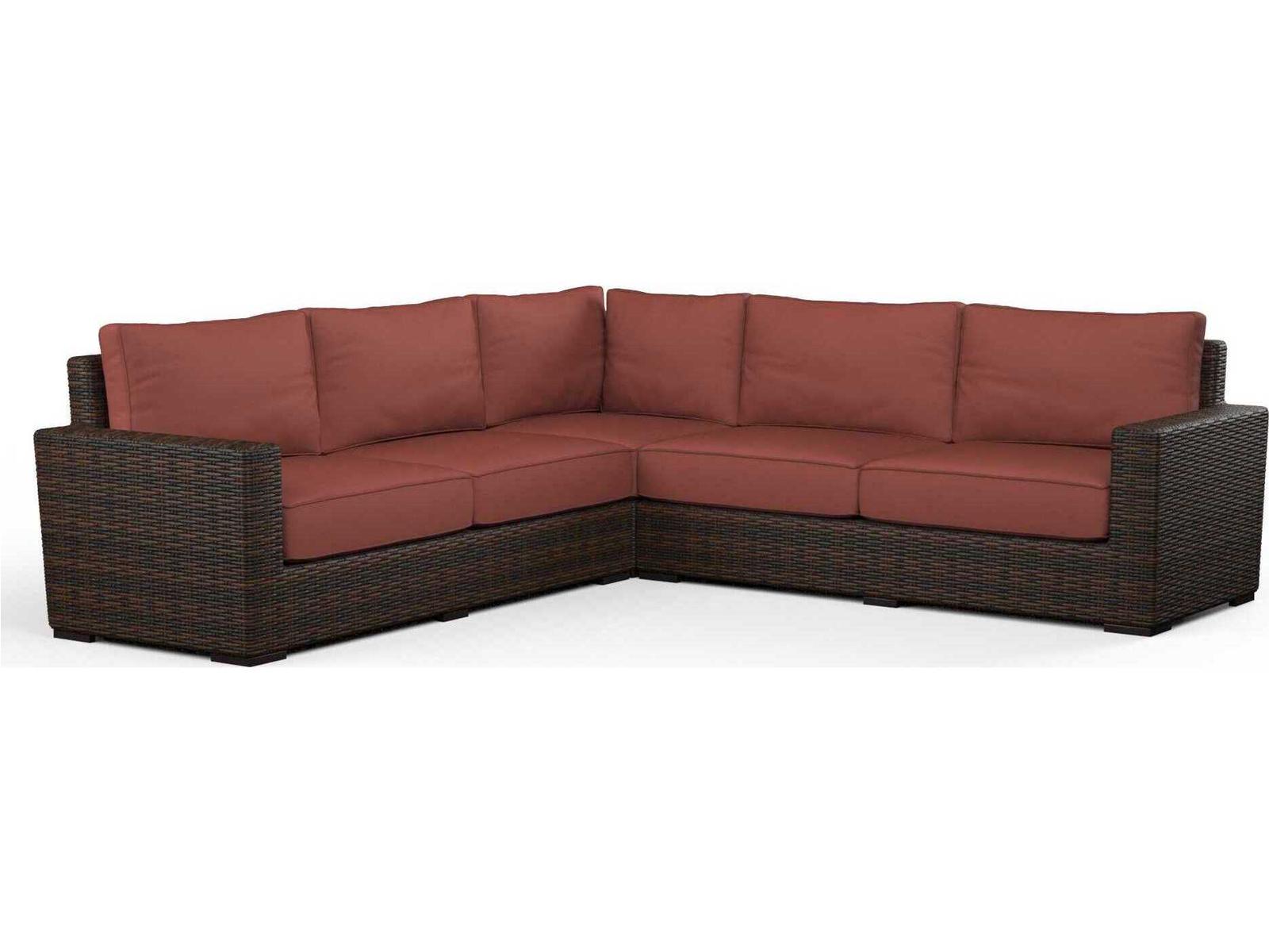 Sunset West Coronado Cognac Wicker Cushion Sofa