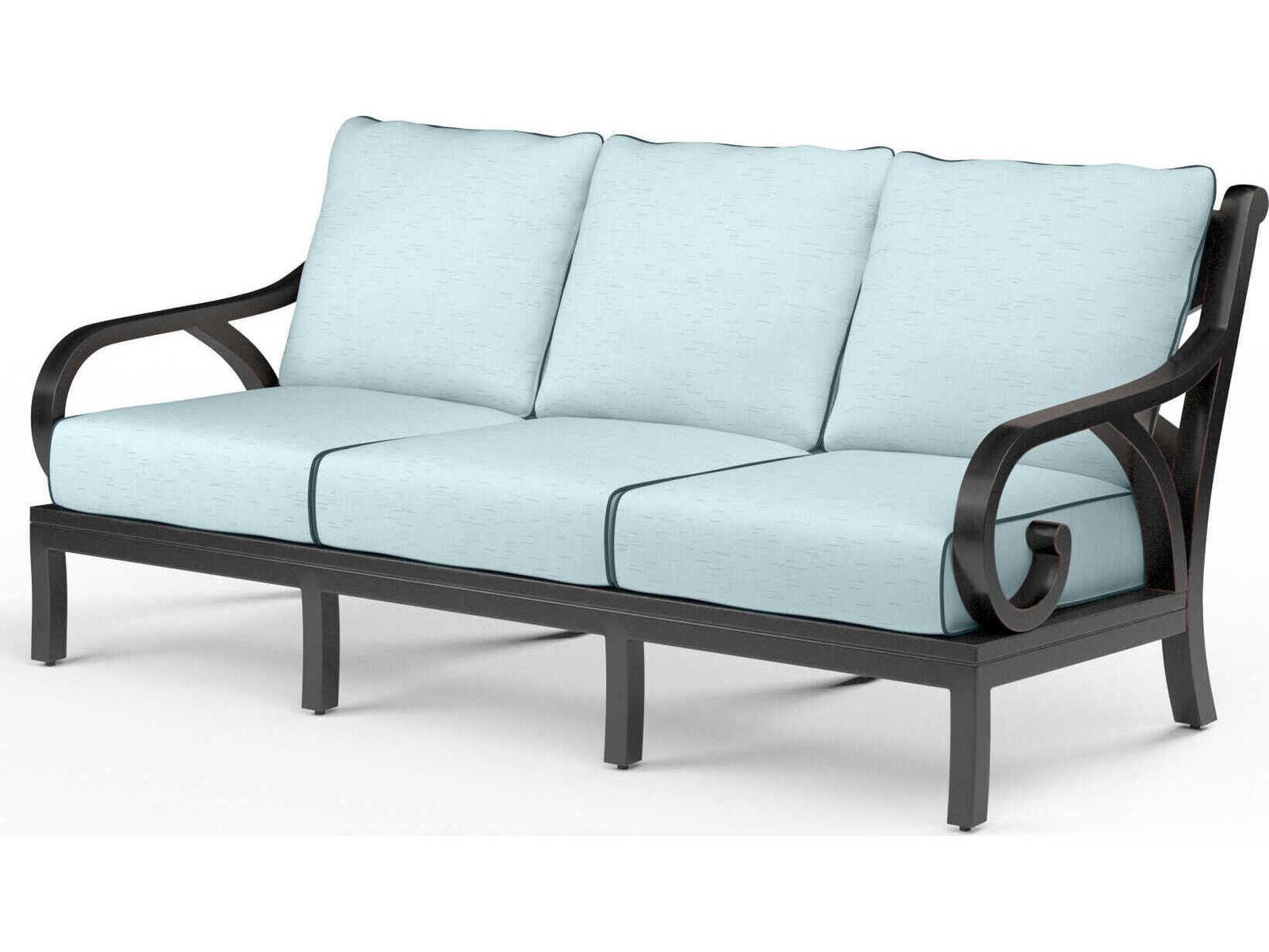 Sunset West Monterey Copper Aluminum Cushion Sofa