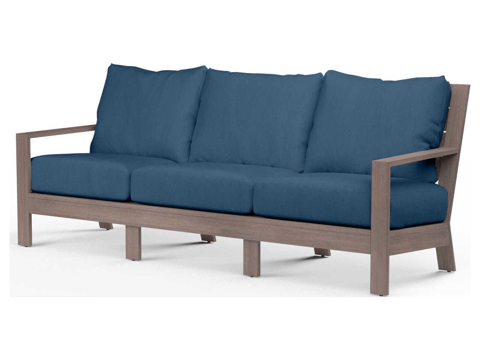 Sunset West Laguna Driftwood Aluminum Cushion Sofa
