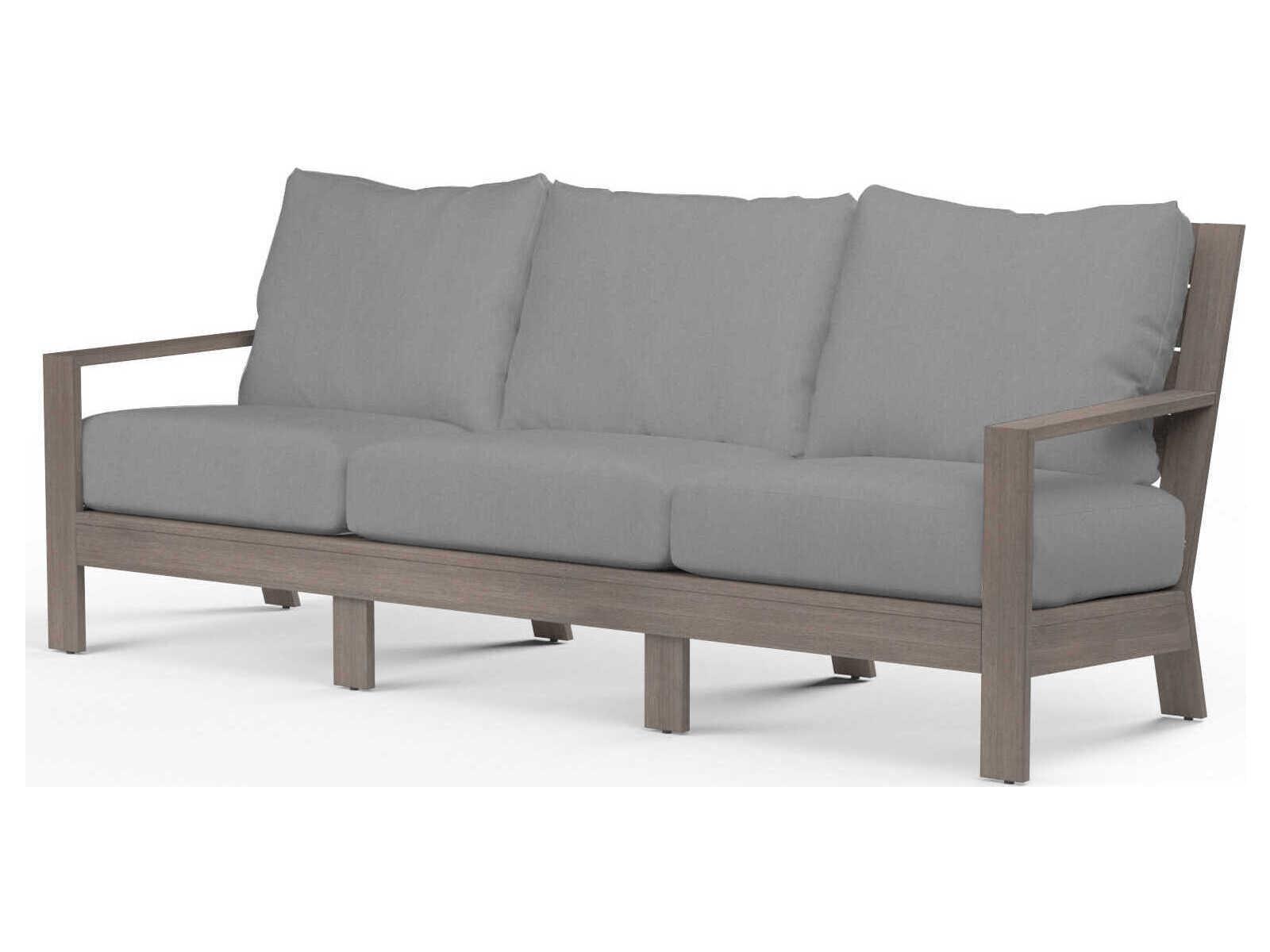 Sunset West Laguna Driftwood Aluminum Cushion Sofa