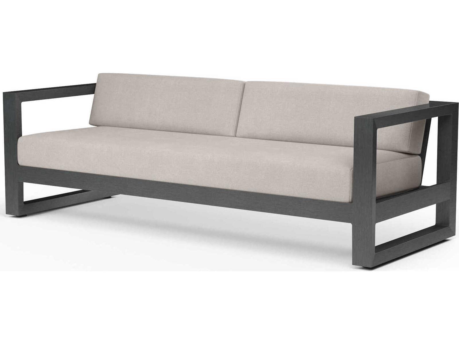 Sunset West Redondo Slate Aluminum Cushion Sofa