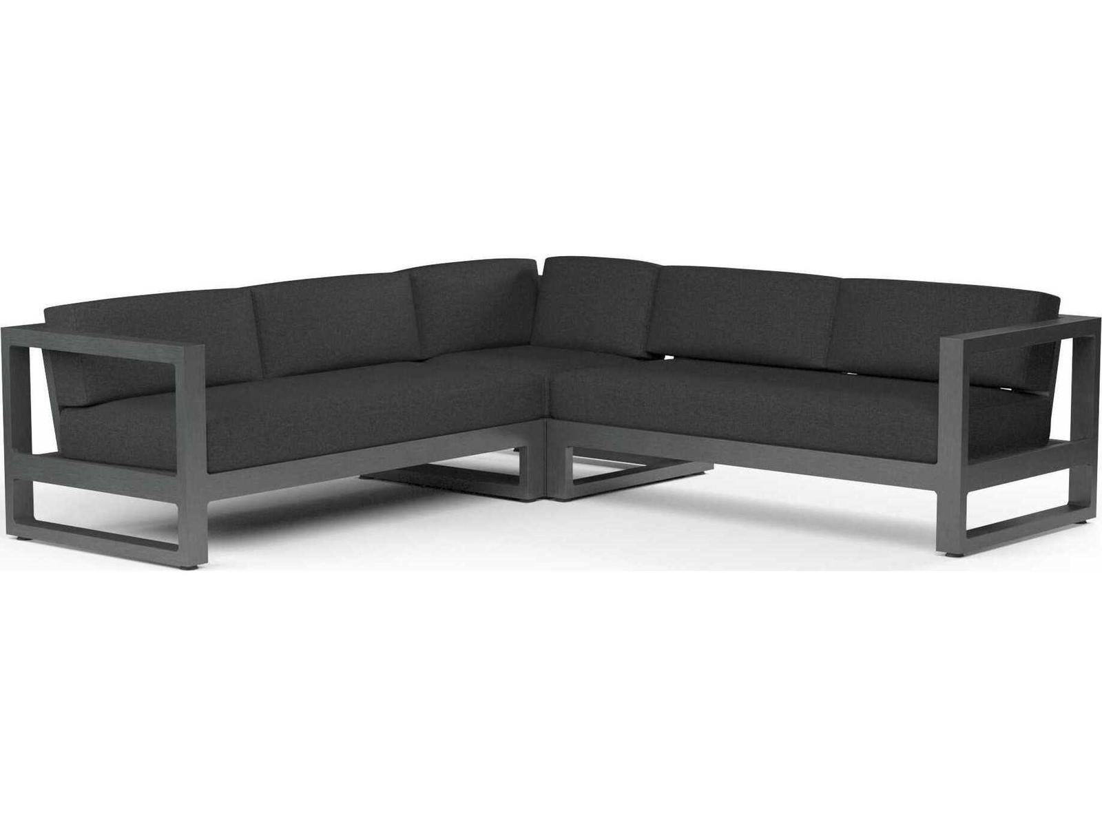 Sunset West Redondo Slate Aluminum Cushion Sofa