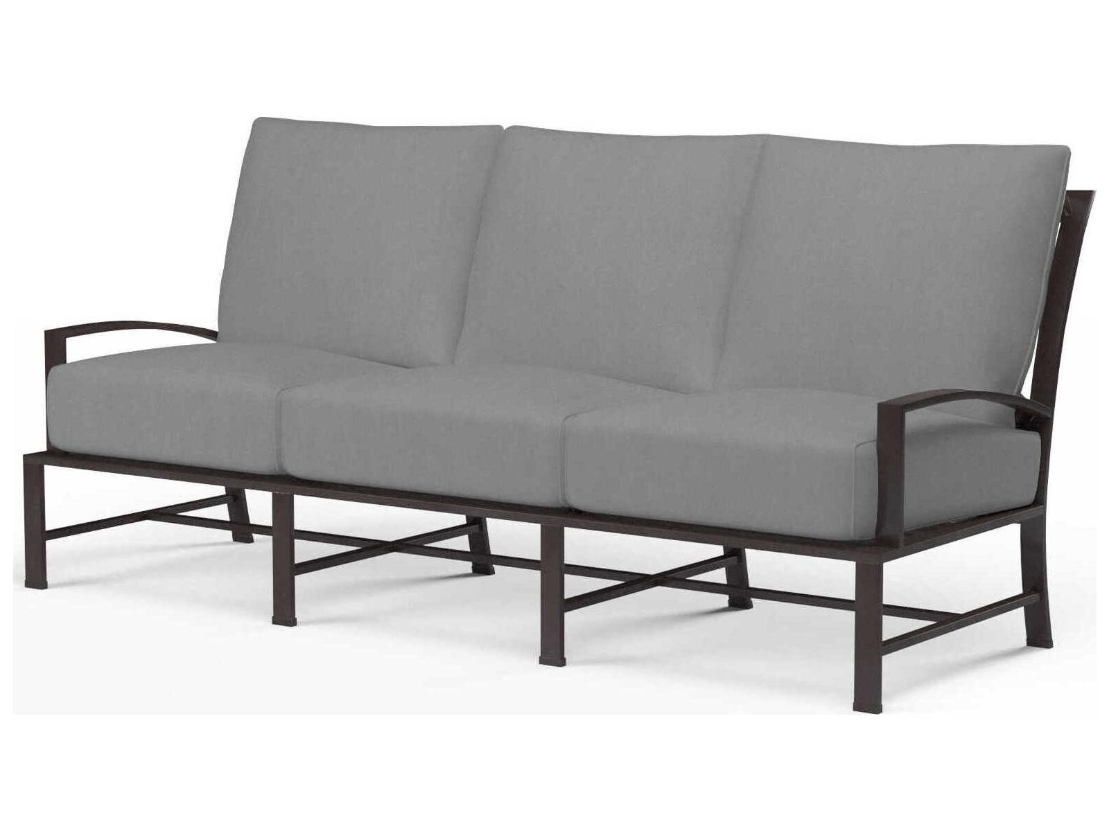 Sunset West La Jolla Espresso Aluminum Cushion Sofa
