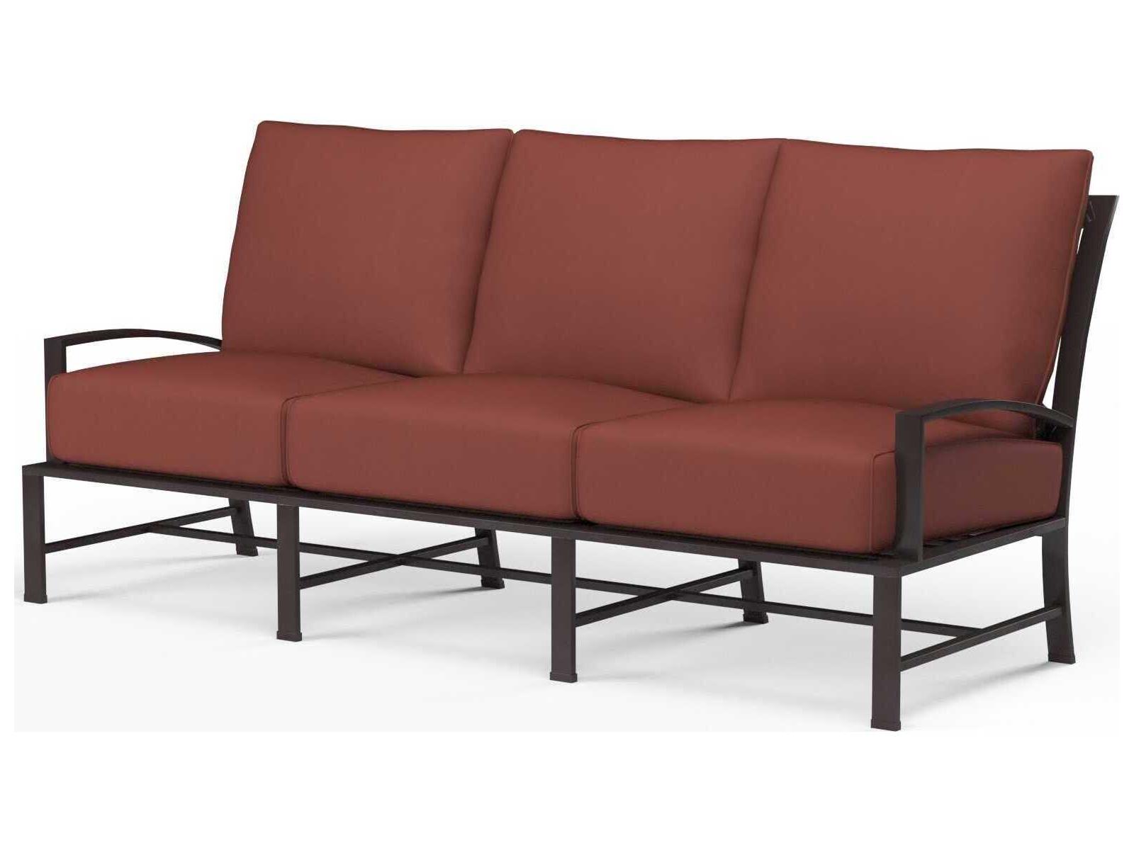 Sunset West La Jolla Espresso Aluminum Cushion Sofa