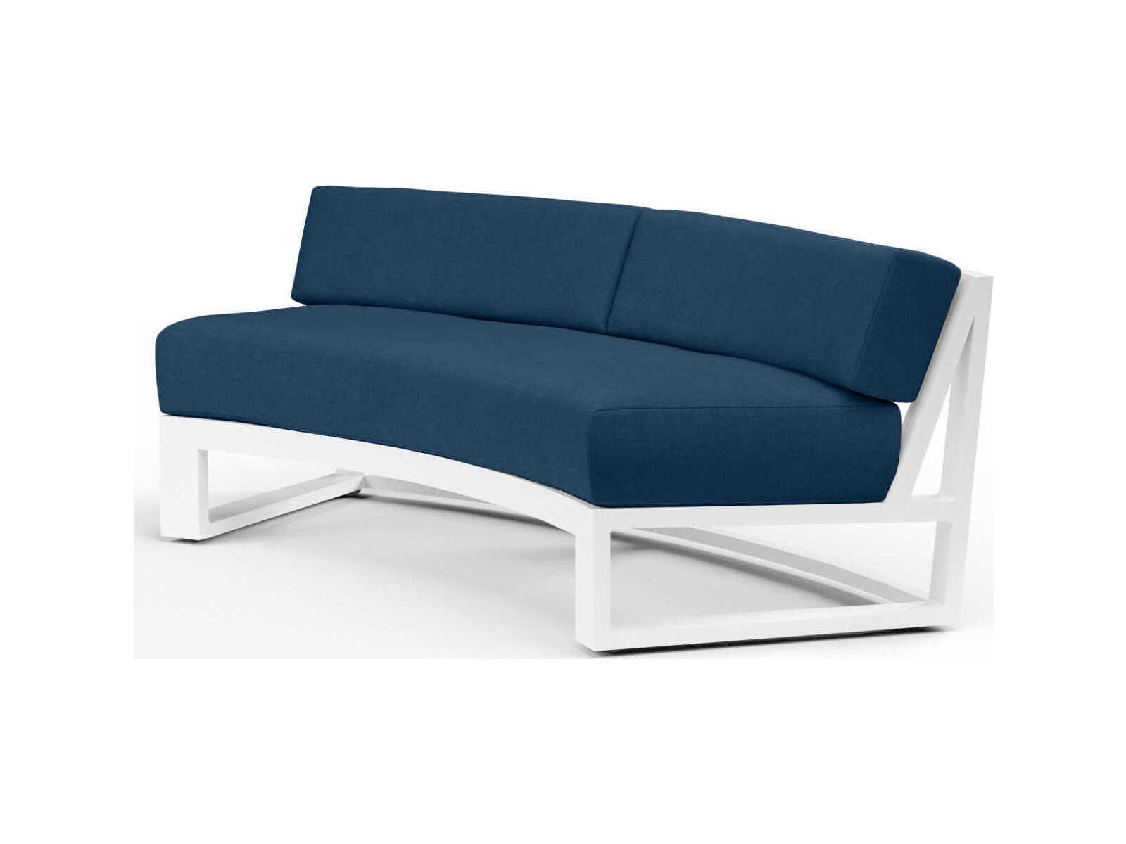 Sunset West Newport Frost Aluminum Cushion Sofa