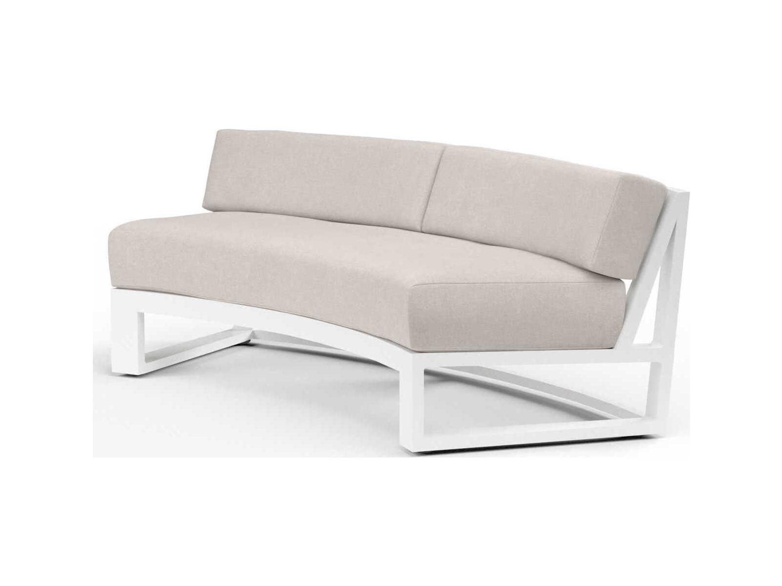 Sunset West Newport Frost Aluminum Cushion Sofa