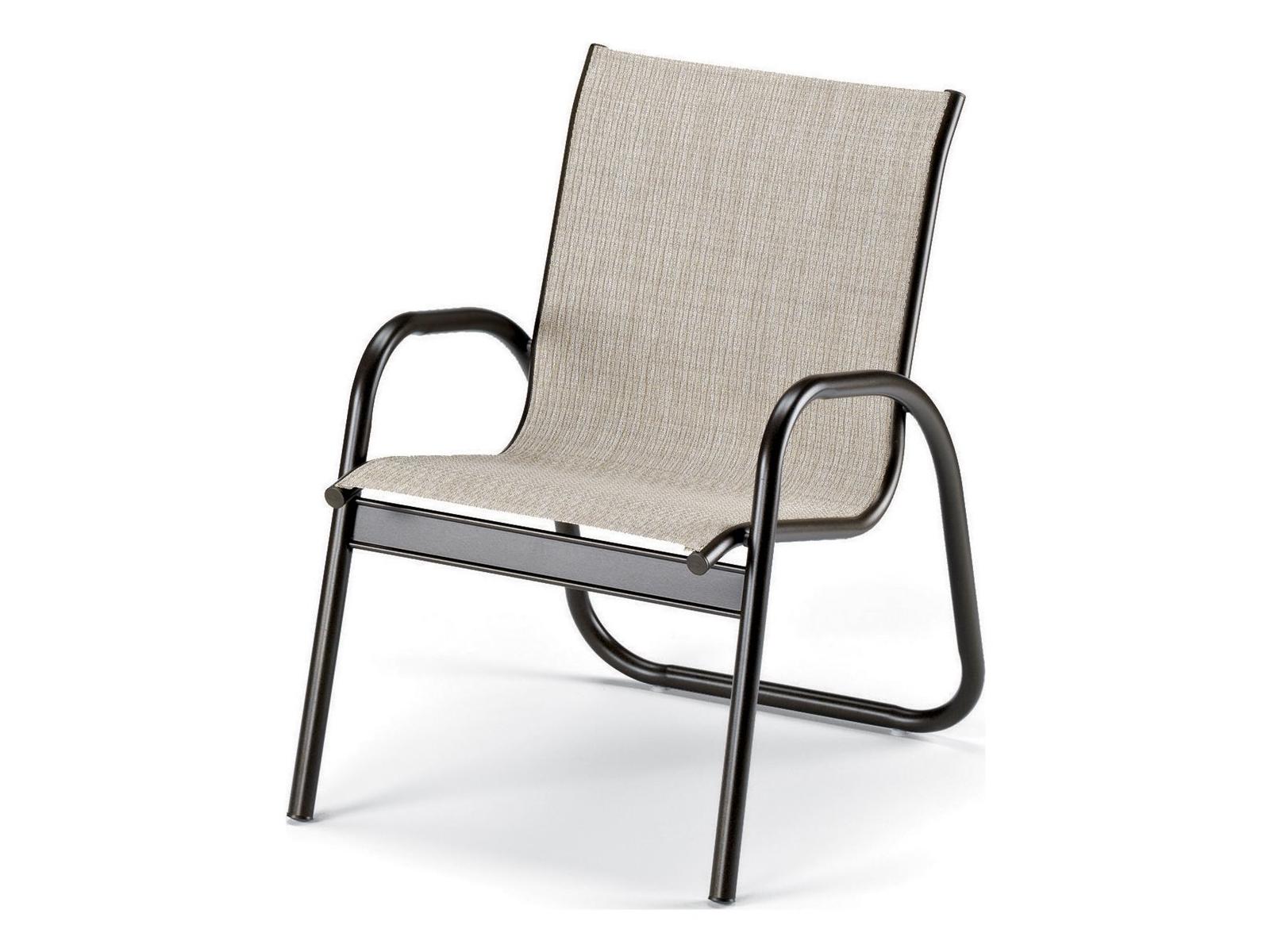 Telescope Casual Gardenella Sling Aluminum Stackable Outdoor Dining Arm Chair
