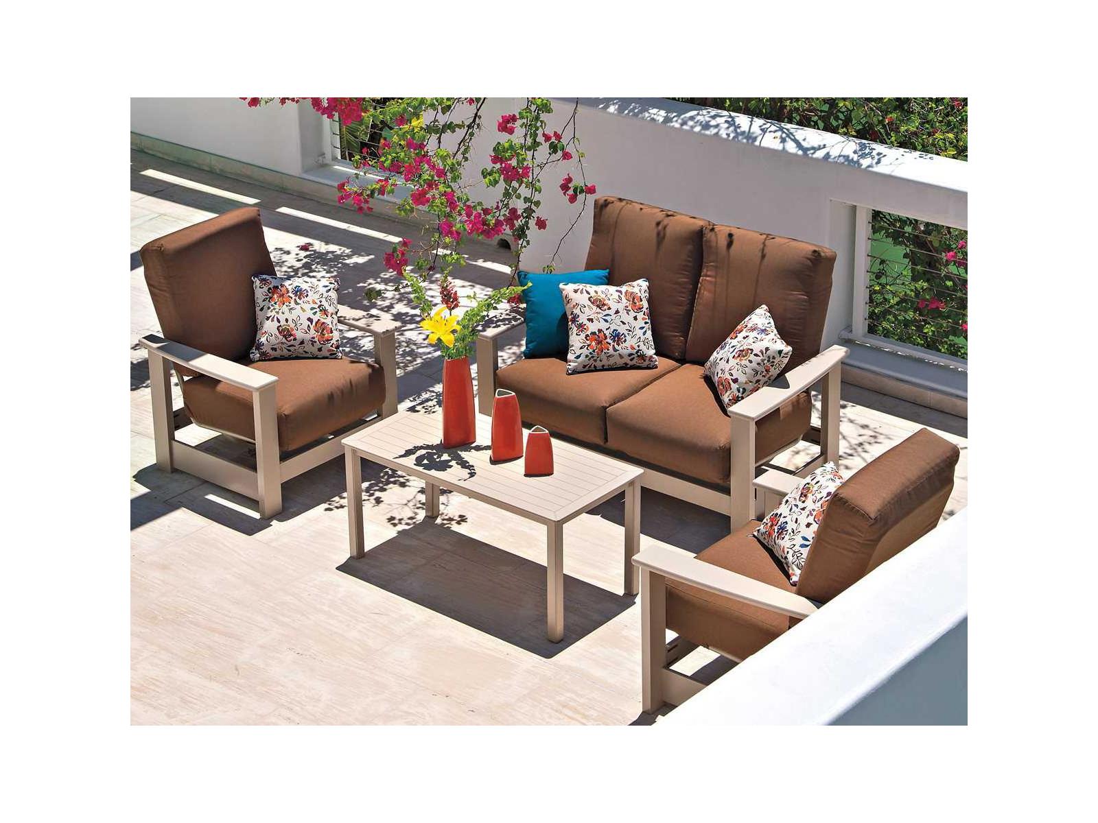 Telescope Casual Leeward Marine Grade Polymer Deep Seat Lounge Set