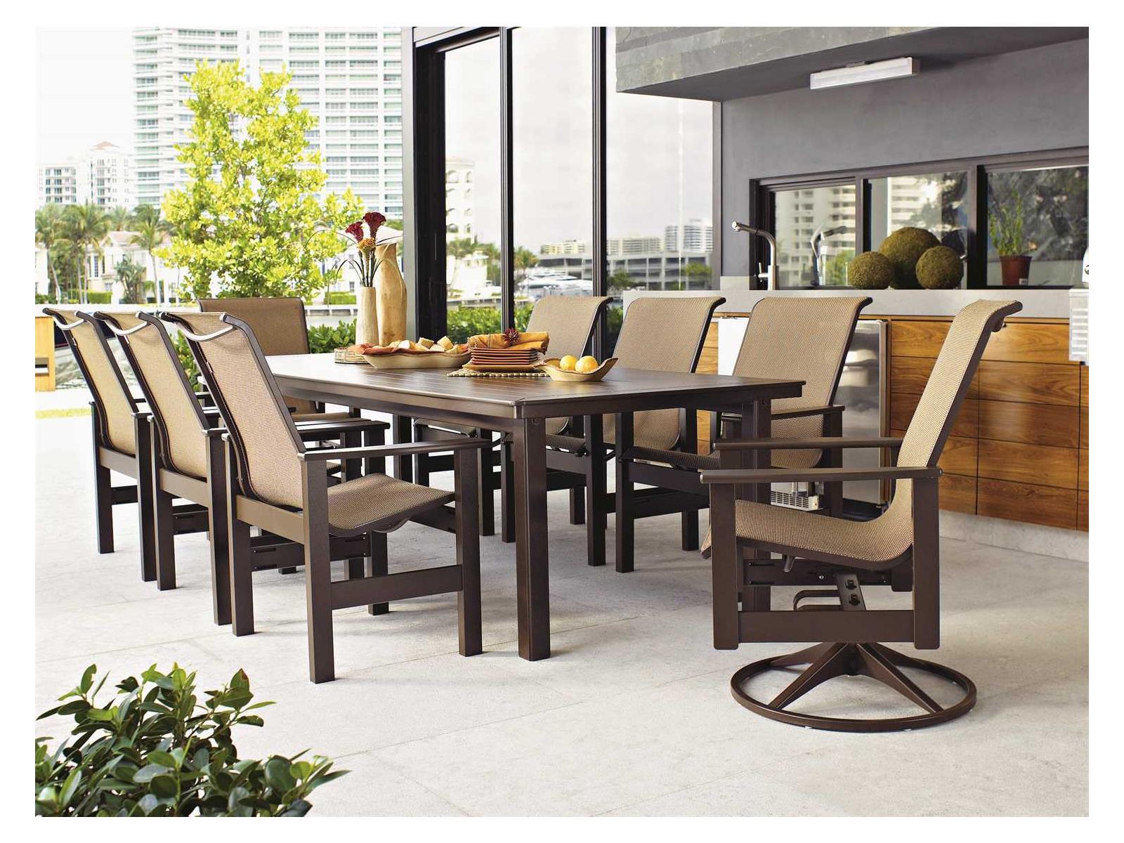 Telescope Casual Leeward Marine Grade Polymer Sling Supreme Outdoor Dining Set