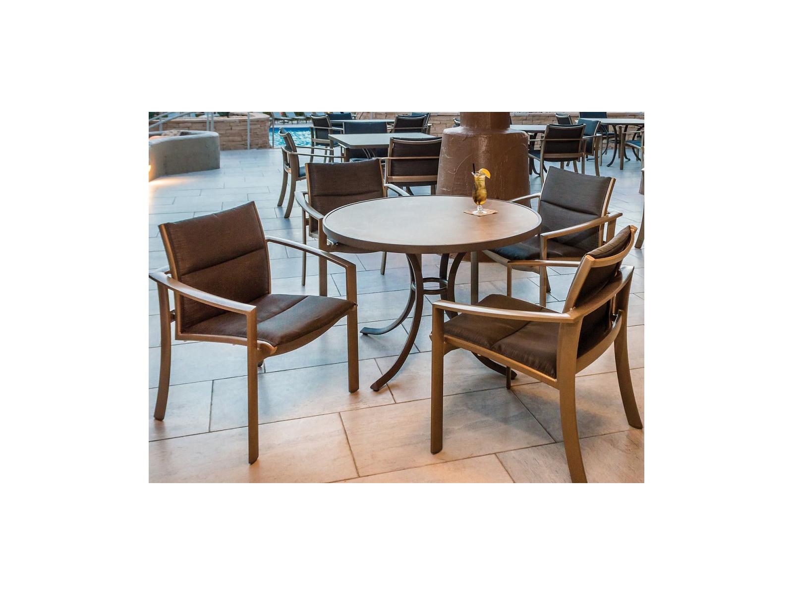 Tropitone Kor Padded Sling Aluminum Outdoor Patio Dining Set