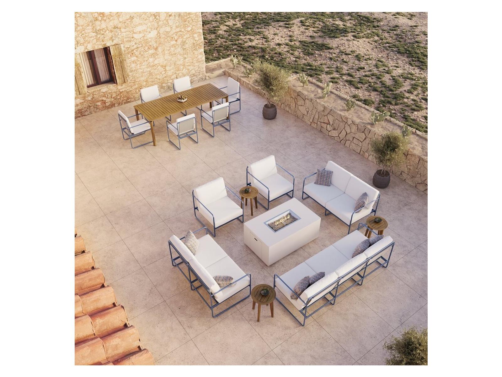 Tropitone Oasis Aluminum Cushion Fire Pit Lounge Set