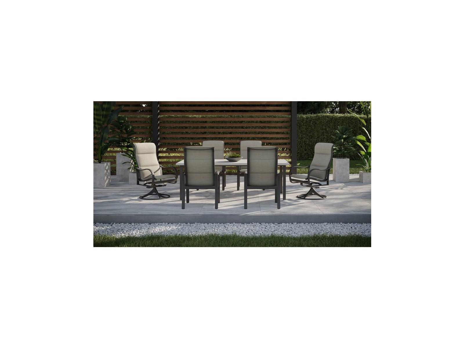 Tropitone Shoreline Padded Sling Aluminum Dining Set