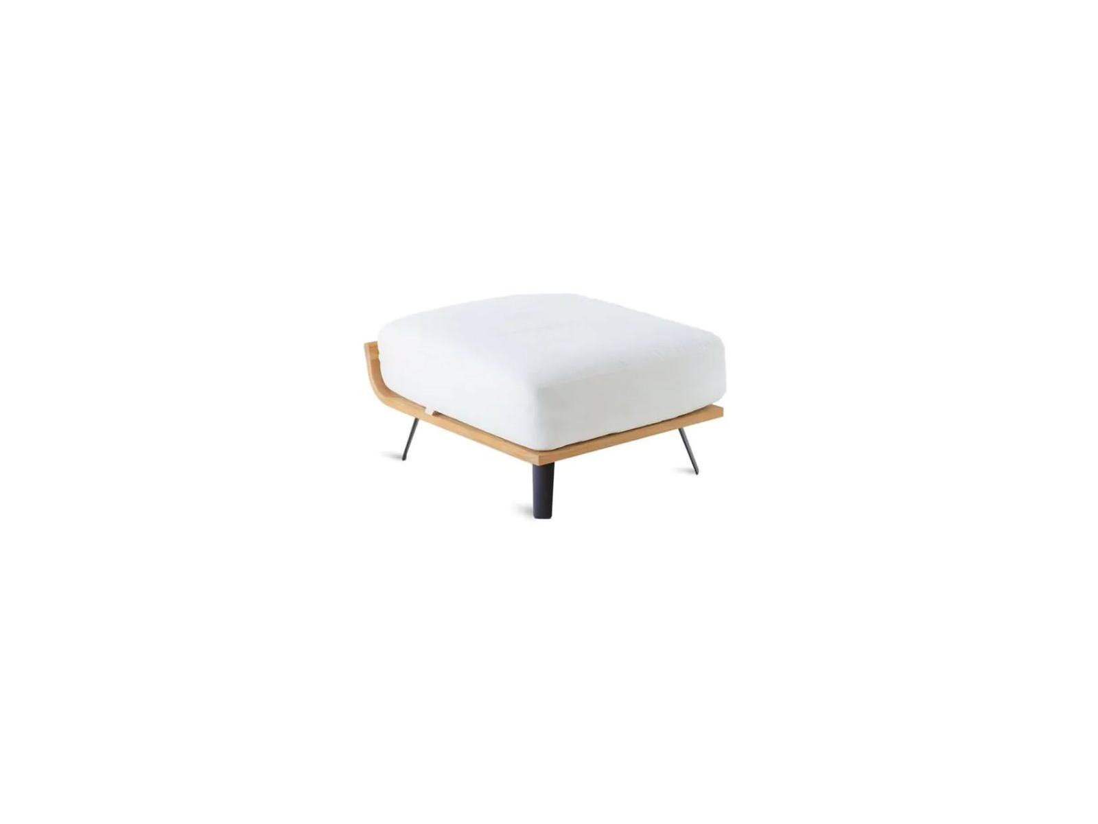 UnoPiu Welcome Teak Cord Pouf with Seat Cushion