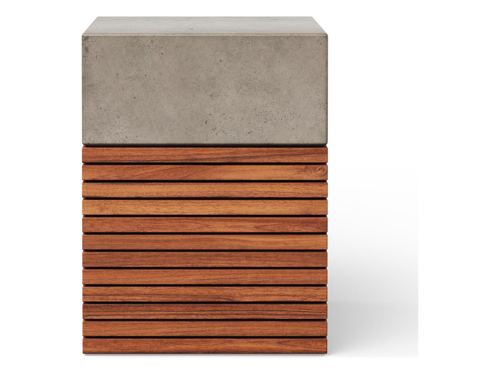 Urbia Stecca Concrete Dark Grey Gray Accent Stool