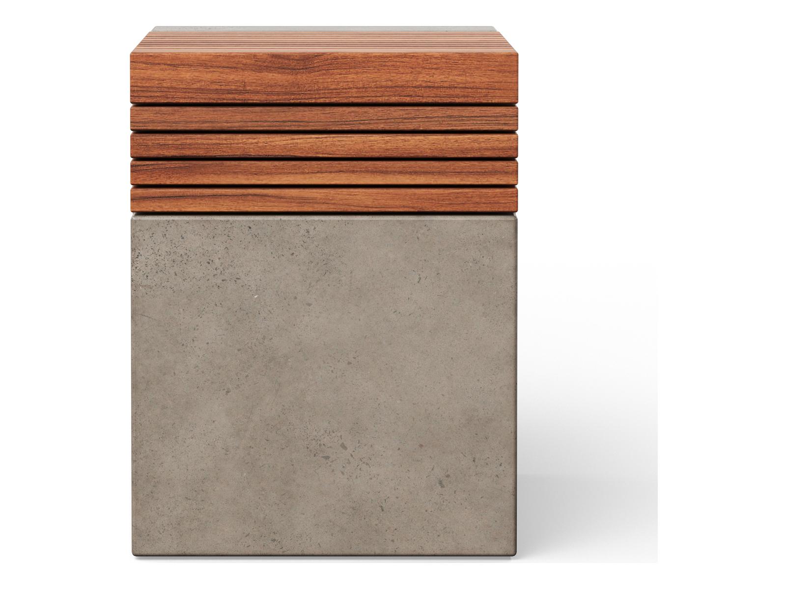 Urbia Stecca Concrete Dark Grey Gray Accent Stool