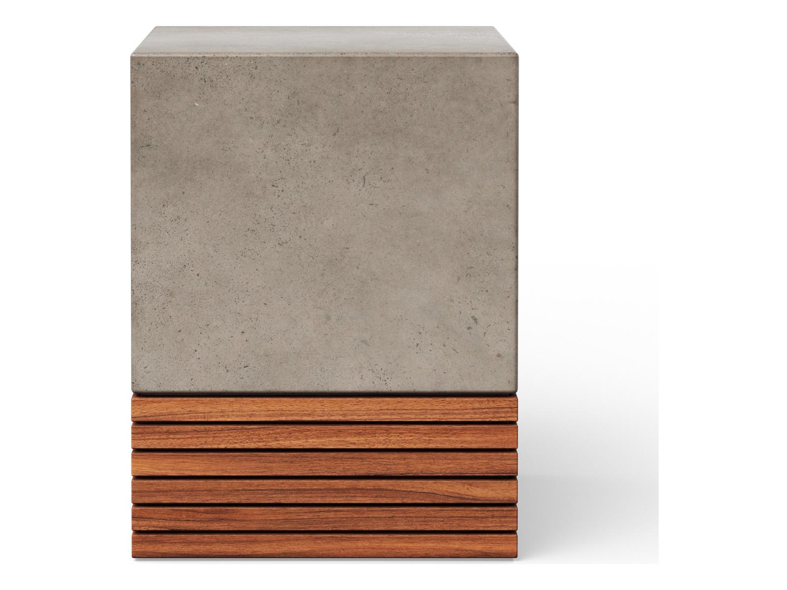 Urbia Stecca Concrete Dark Grey Gray Accent Stool