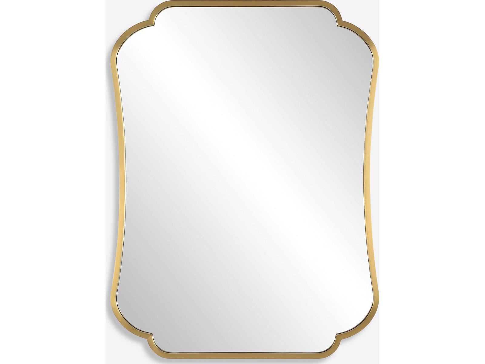 Uttermost Athena Brushed Brass Rectangular Wall Mirror