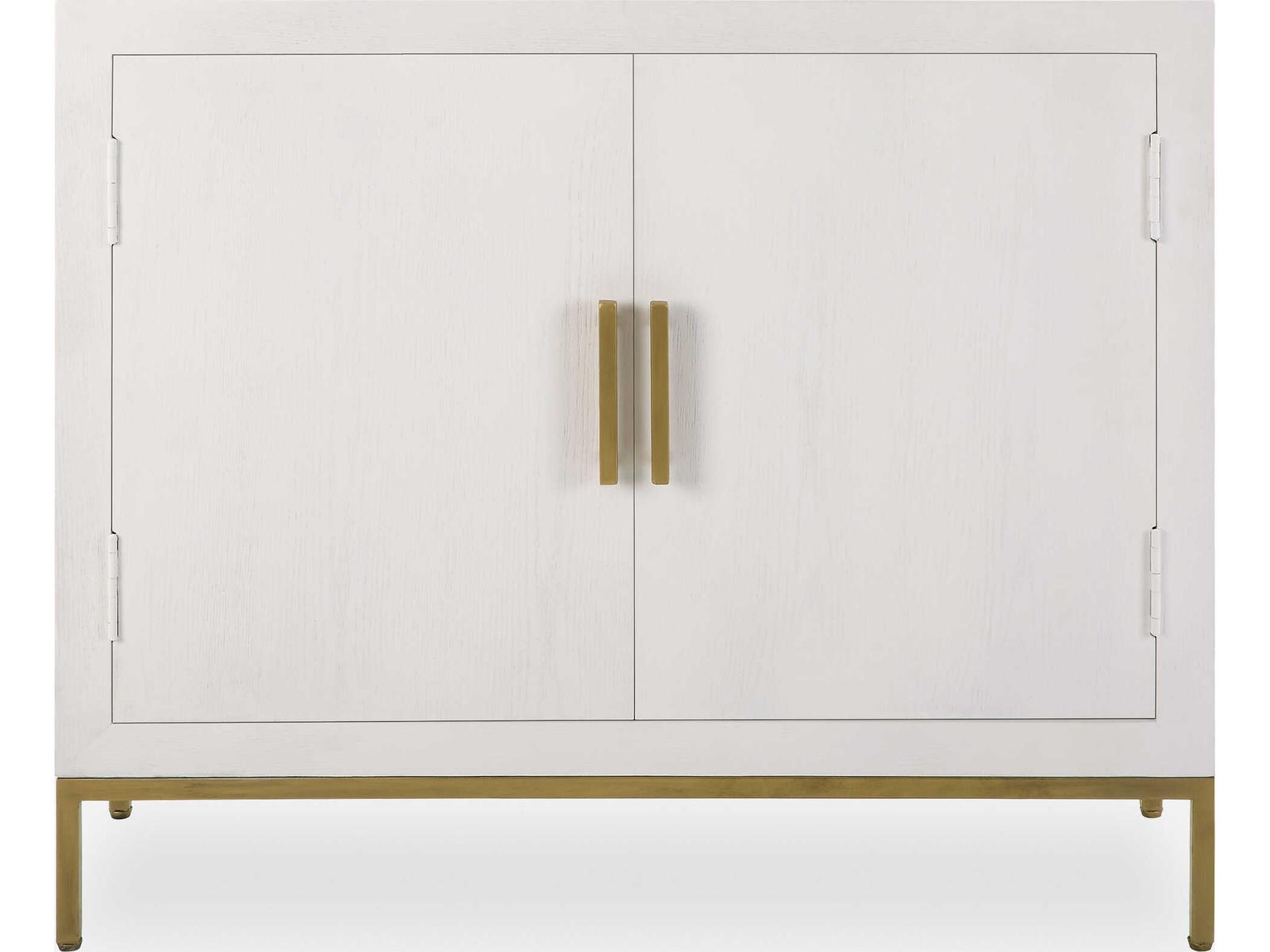 Uttermost Front Range Painted White Aged Gold Oak Wood Accent Chest