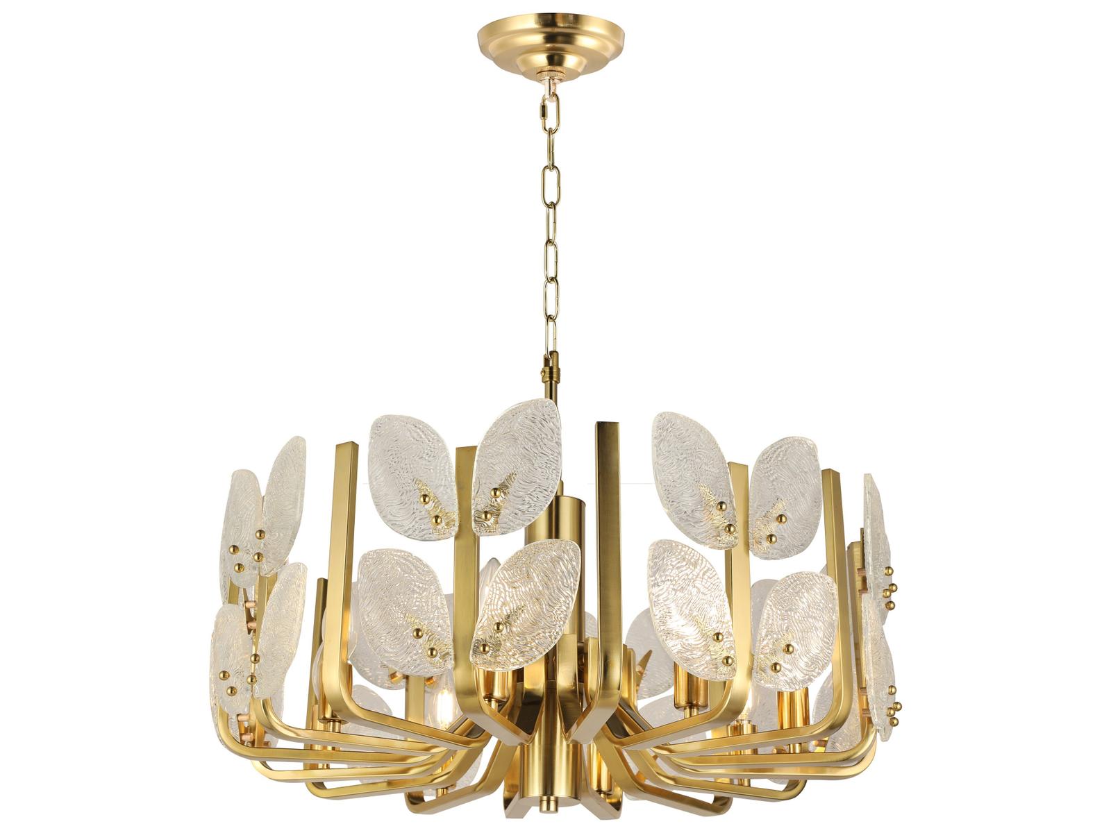 Varaluz Brass Tax Chandelier Satin Brass 8-Light 26"W