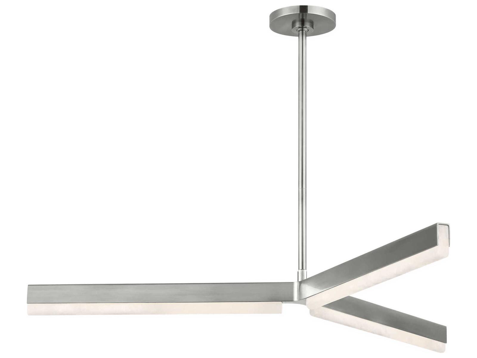 Visual Comfort Modern Linea 3-Light Antique Nickel Geometric Tiered Chandelier