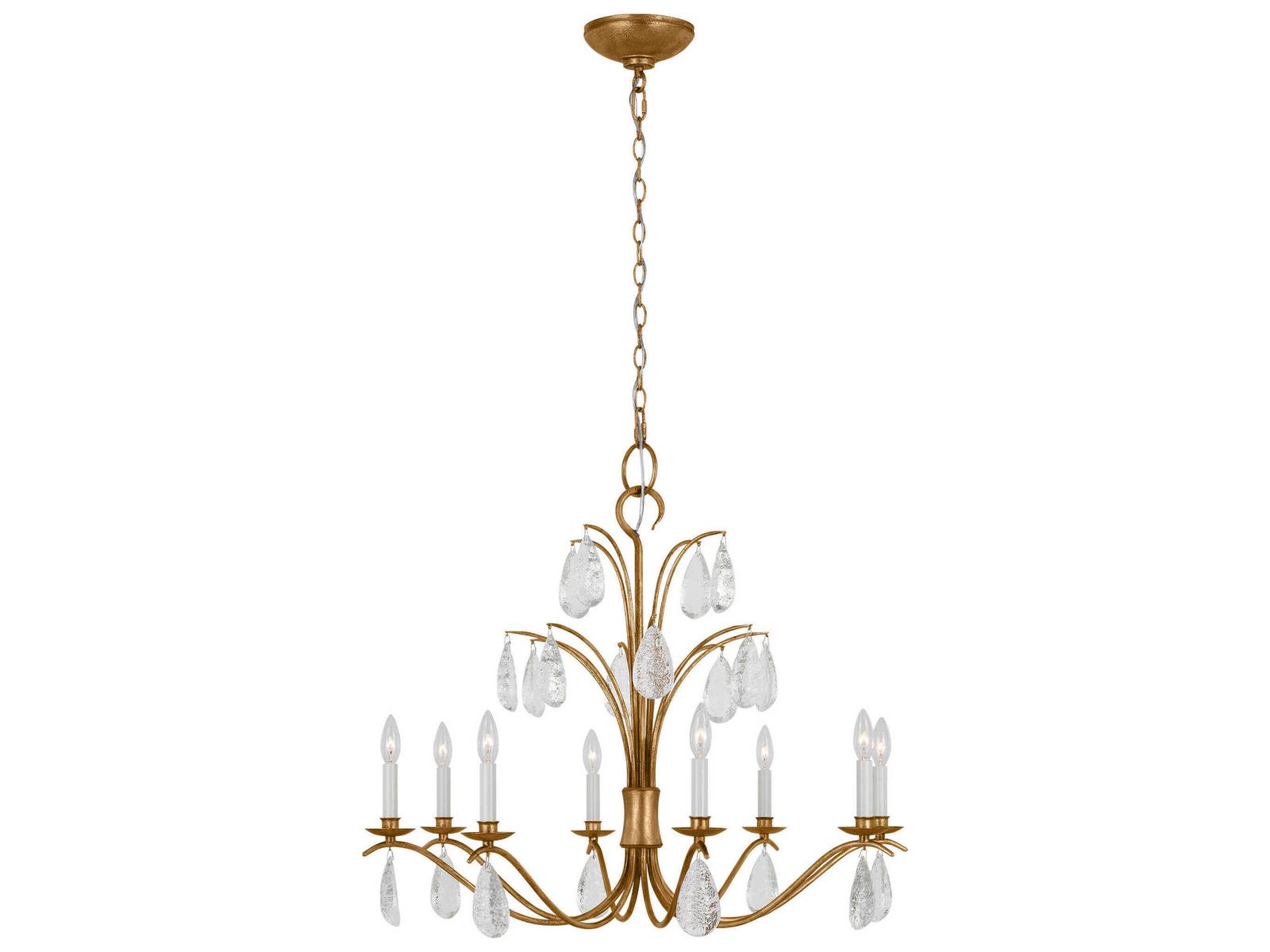 Visual Comfort Studio Shannon 8-Light Antique Gild Gold Traditional Candelabra Chandelier