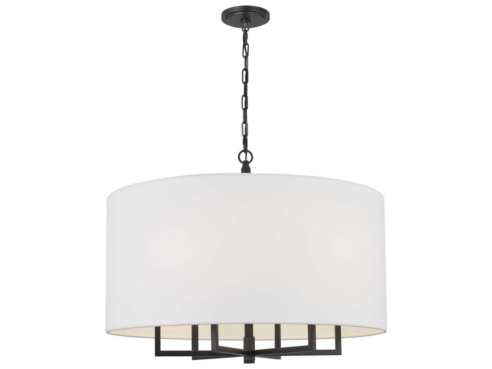 Visual Comfort Studio Danica 6-Light Aged Iron Black Candelabra Drum Chandelier