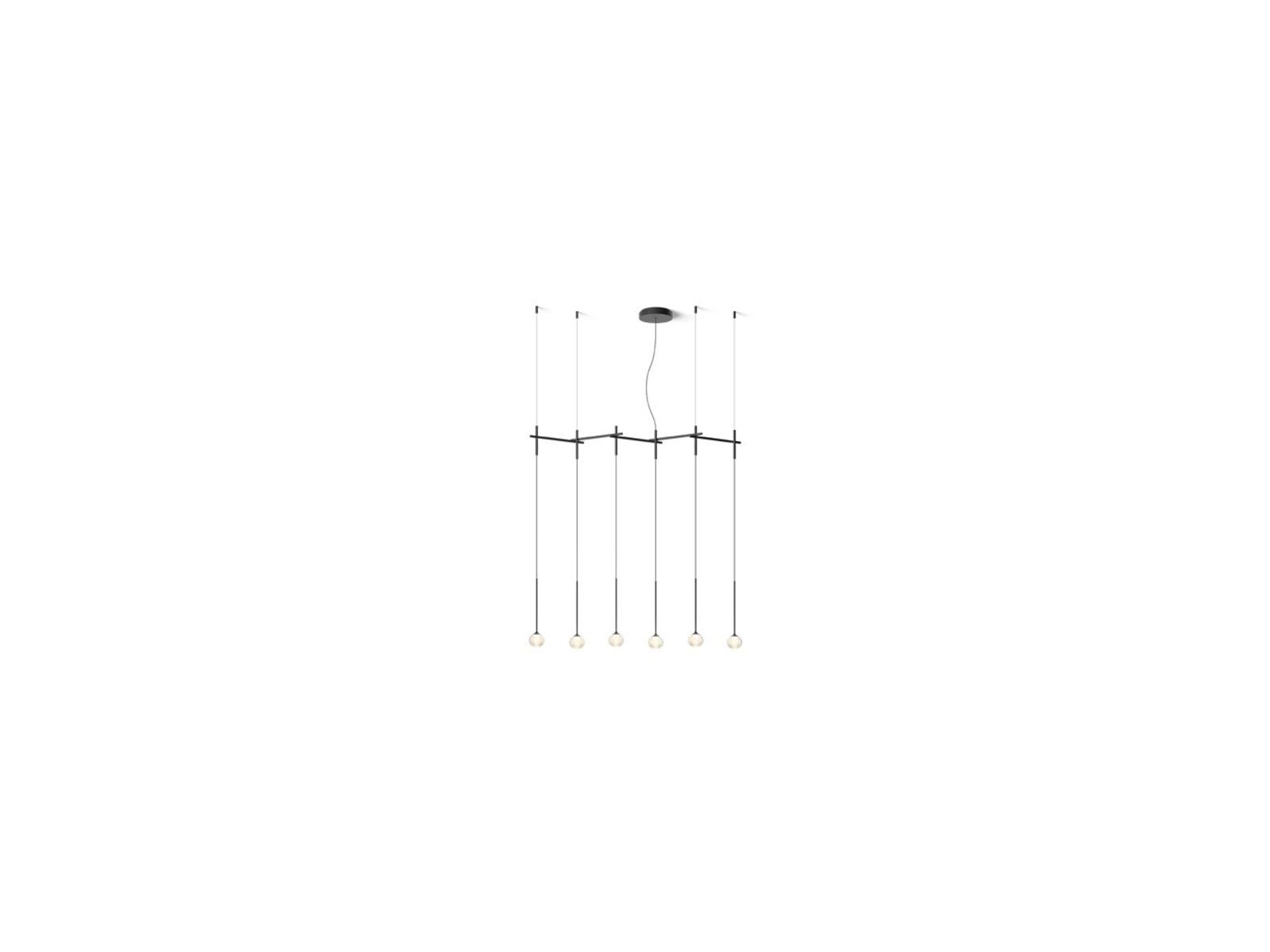 Vibia Algorithm 6-Light Graphite Gray Linear Island Pendant | 0830-18 ...