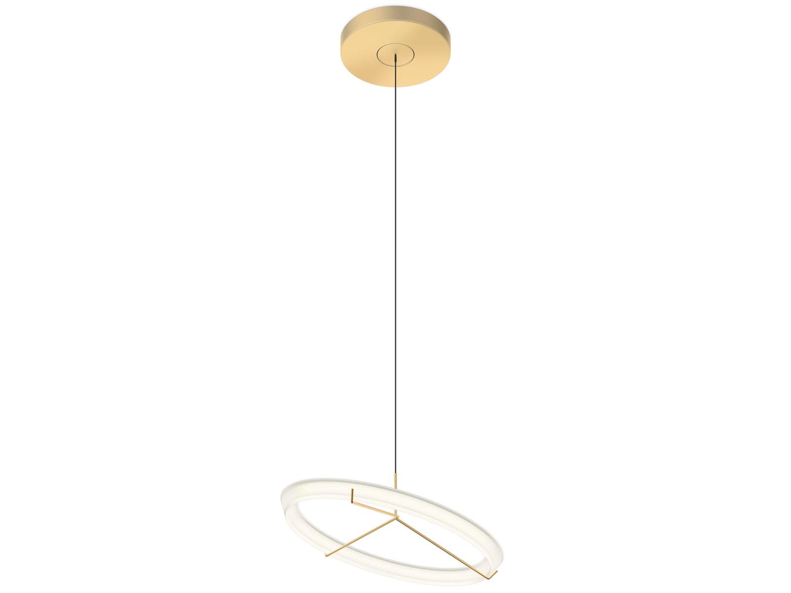 Vibia Lighting Gold Vibia Halo Jewel 1-Light Gold Round Pendant | 2351-20 | PatioLiving