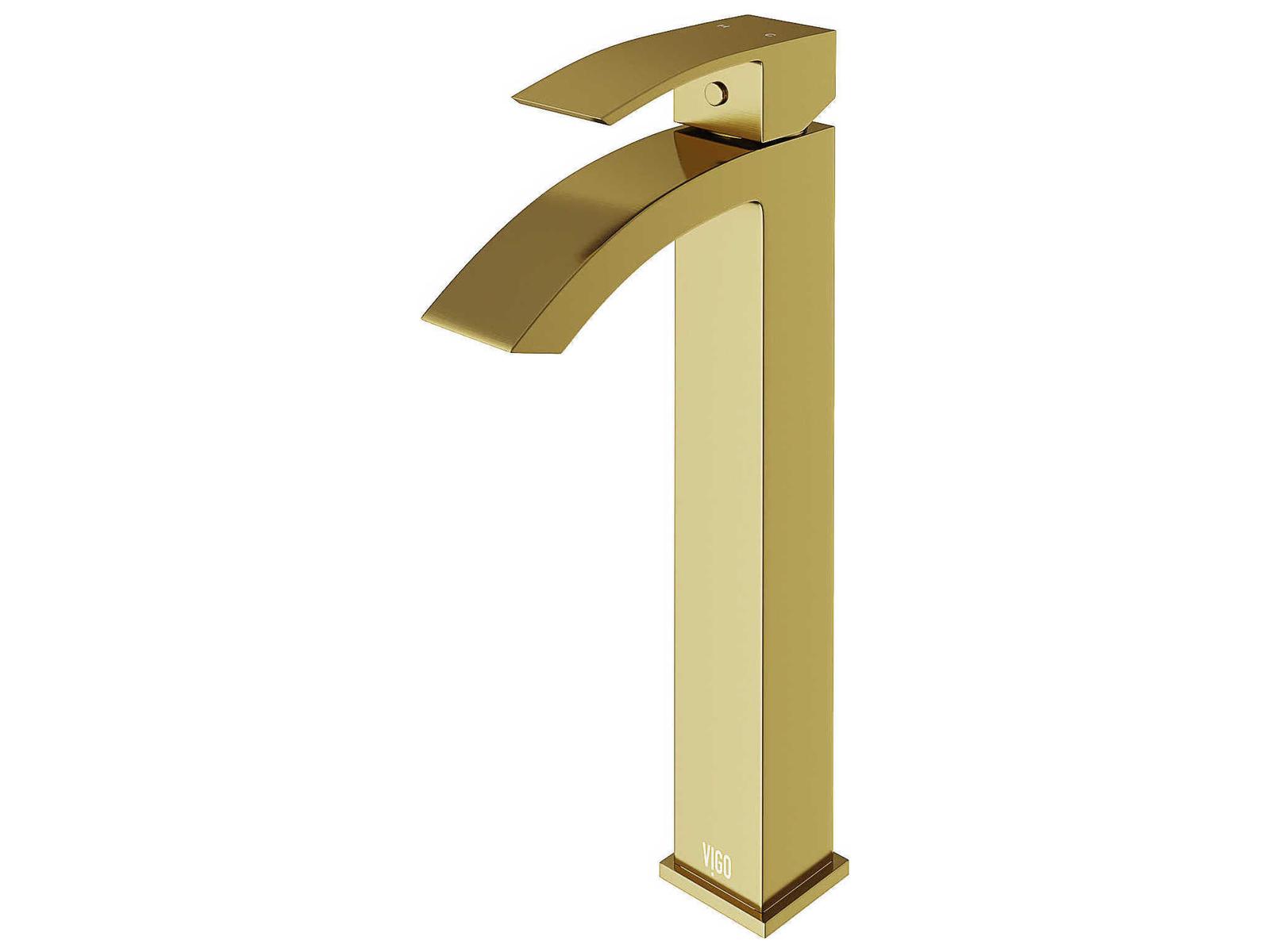 Vigo Duris Matte Brushed Gold Single-Handle Duris Vessel Bathroom Faucet