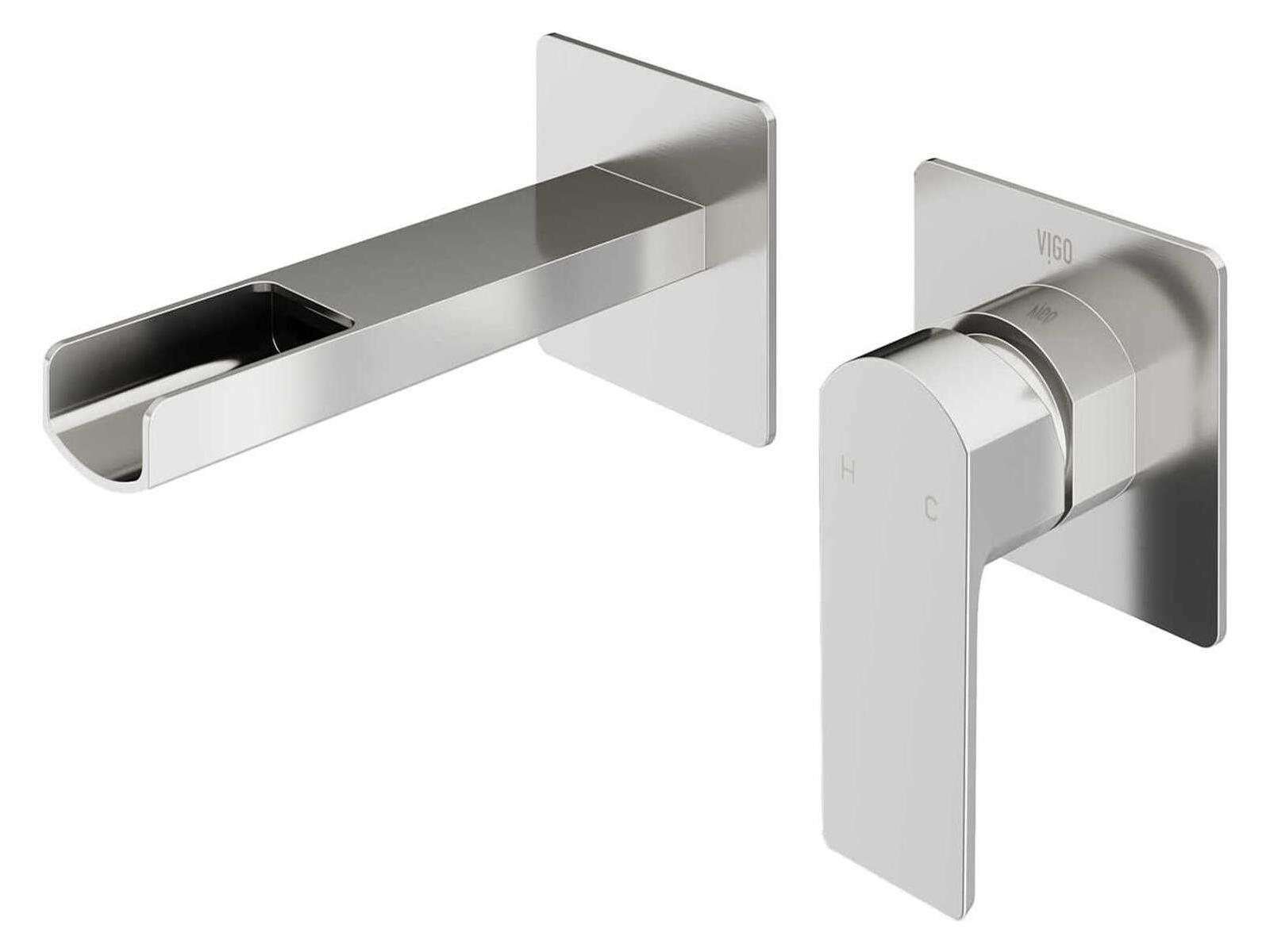 Vigo Atticus Brushed Nickel 1-Handle Wall-Mount Bathroom Sink Faucet