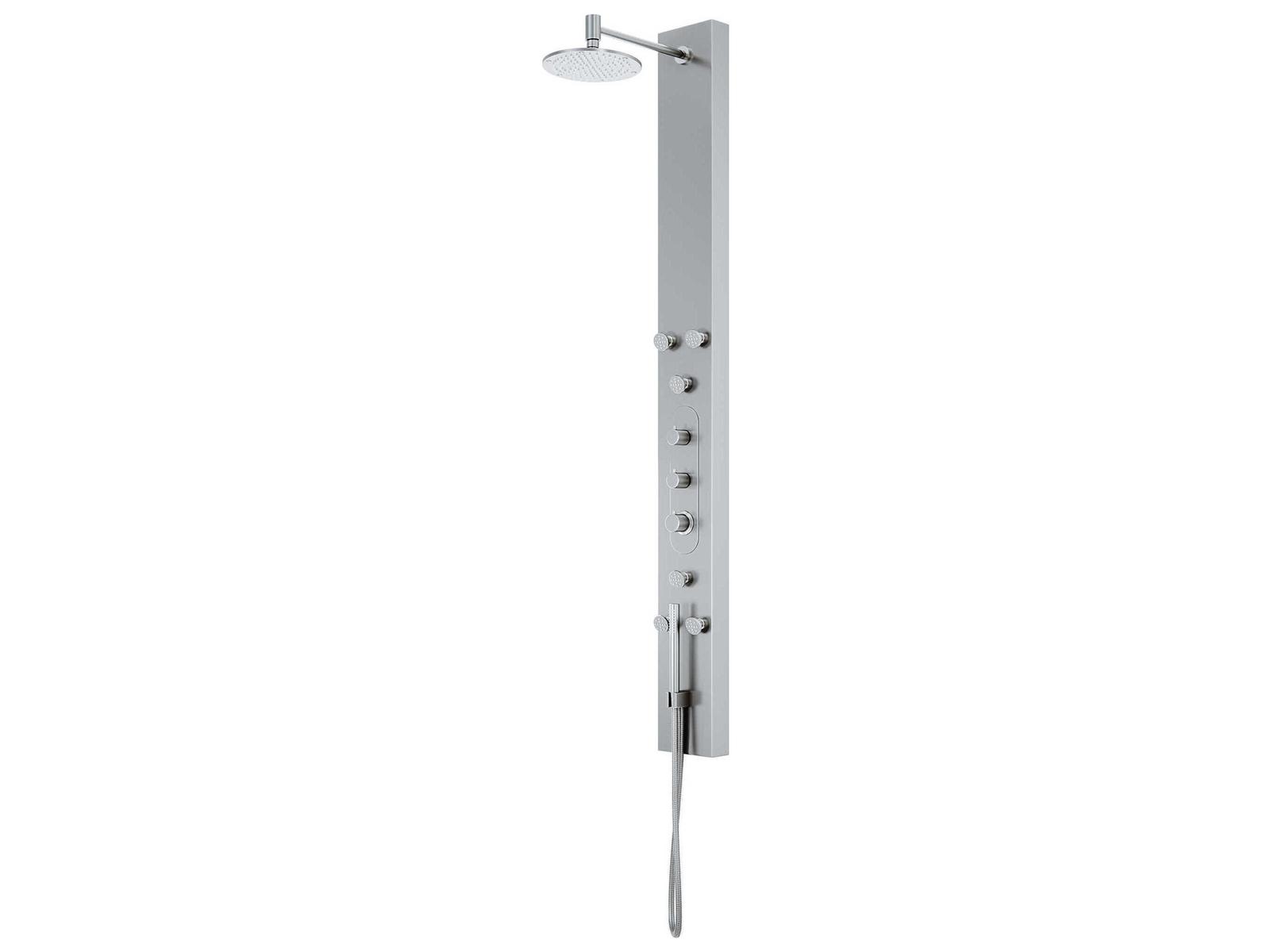 Vigo Dilana Stainless Steel 6-Jet Shower Panel System with Adjustable Round Head and Hand Shower Wand