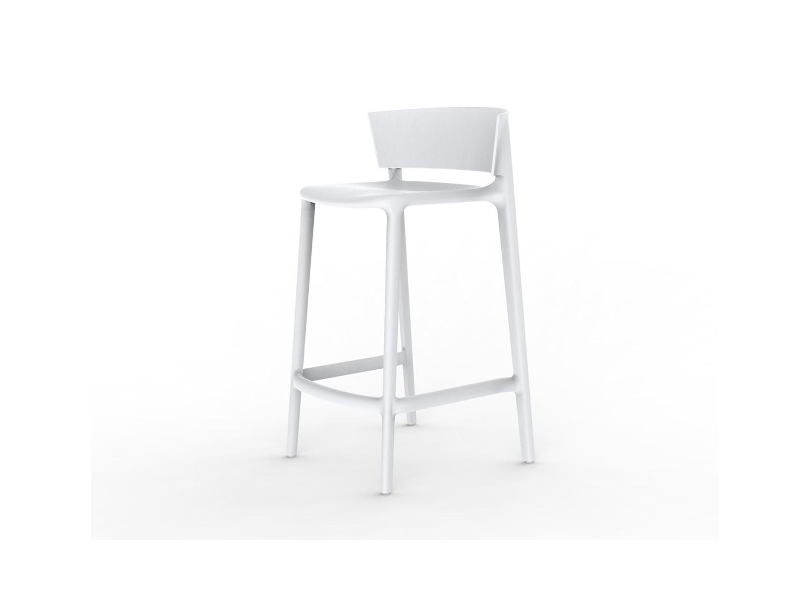 Vondom Outdoor Africa White Matte Resin Counter Stool Set of 4