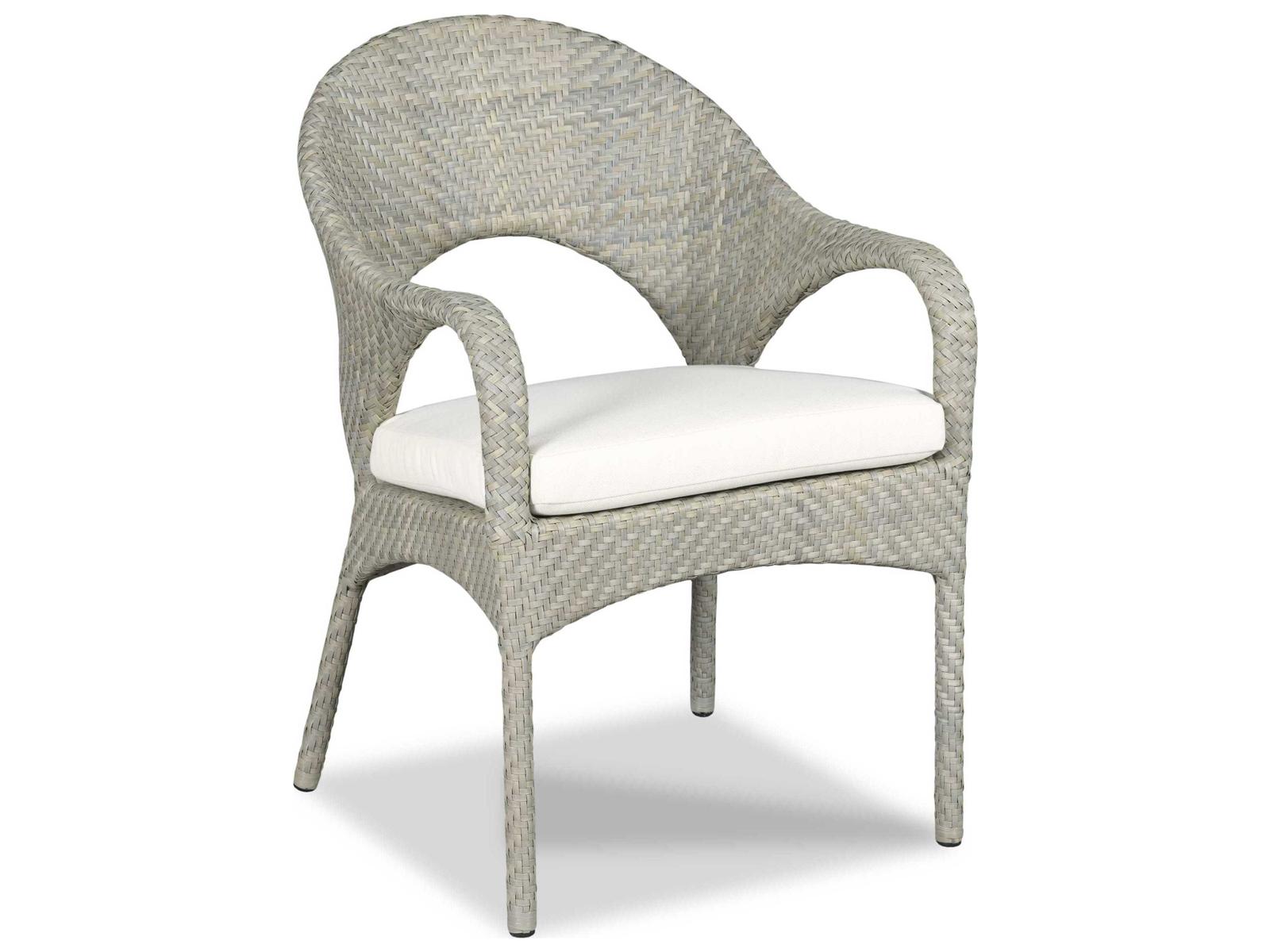 Woodbridge Outdoor Saint Lucia Floral Gray Aluminum Wicker Cushion Dining Chair
