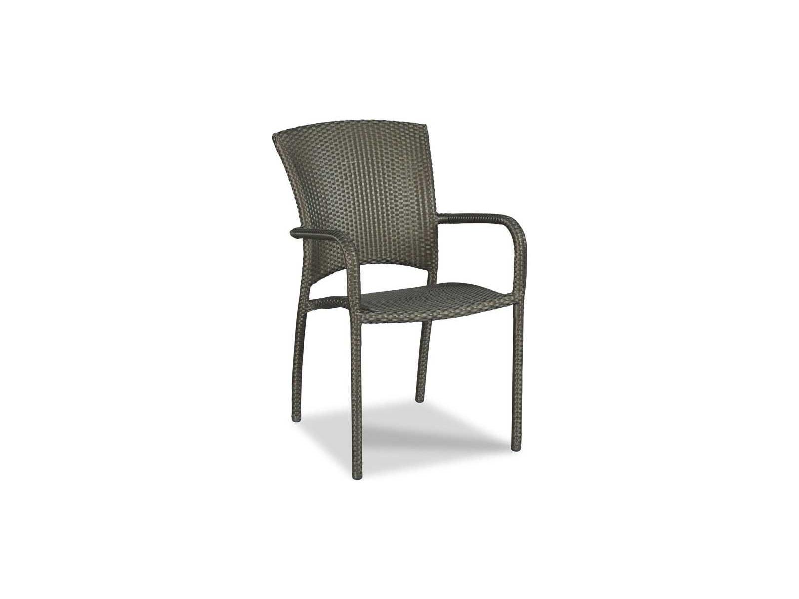 Woodbridge Outdoor Cafe Espresso Aluminum Wicker Dining Chair