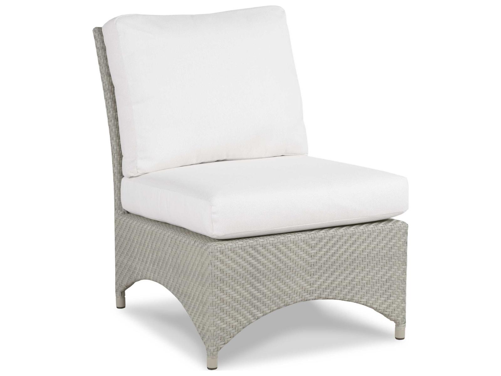 Woodbridge Outdoor Saint Lucia Floral Gray Aluminum Wicker Cushion Lounge Chair