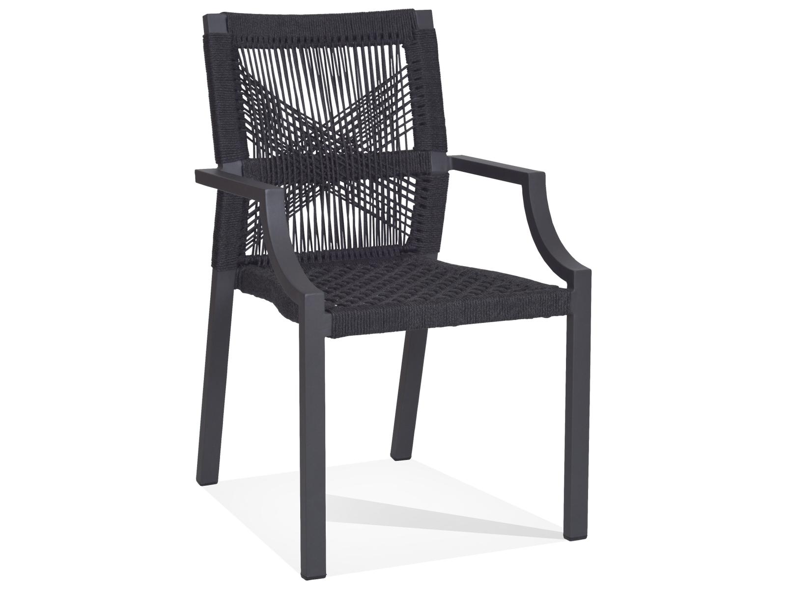 Woodbridge Outdoor Graphite Gray Aluminum Teak Recycled Plastic Dining Chair