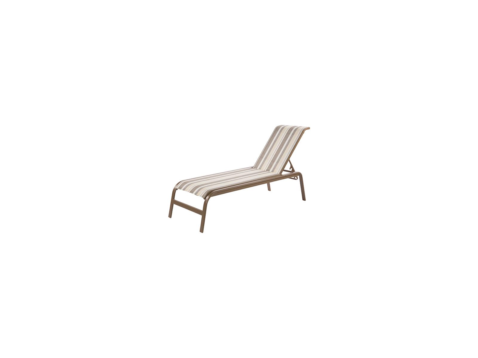 Windward Design Group Anna Maria Sling Aluminum Armless Stacking Outdoor Patio Chaise Lounge